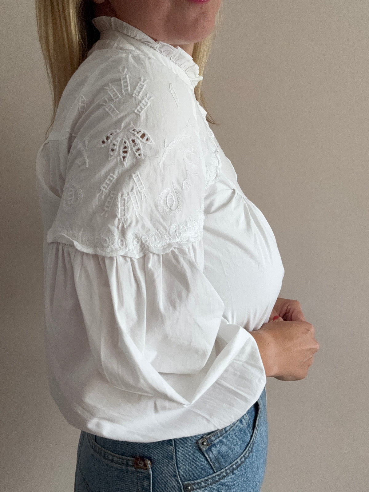 White Broderie Anglaise Blouse