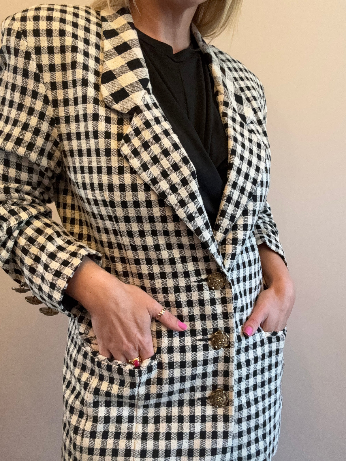 Vintage ‘gingham checkered’ blazer