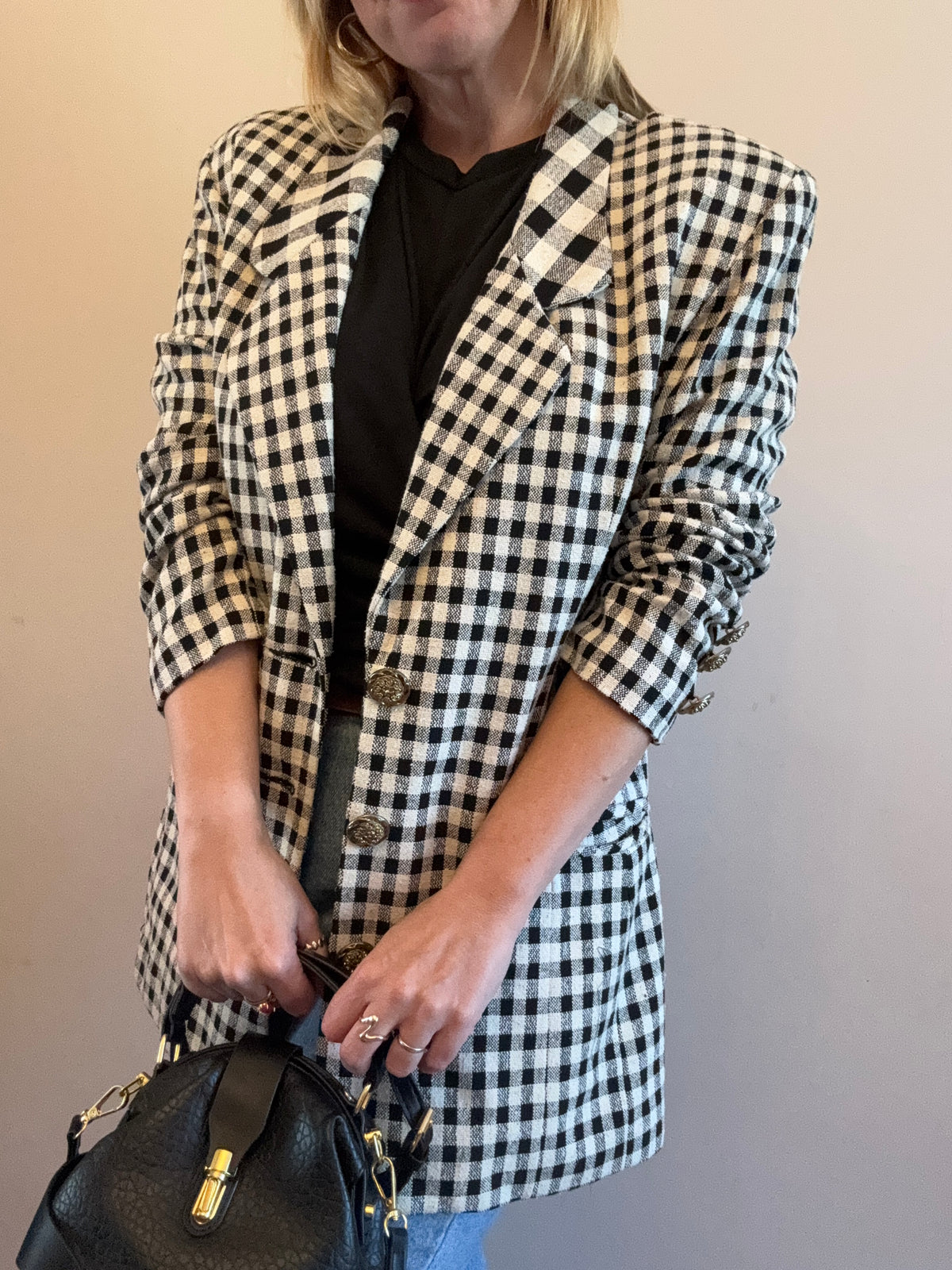 Vintage ‘gingham checkered’ blazer