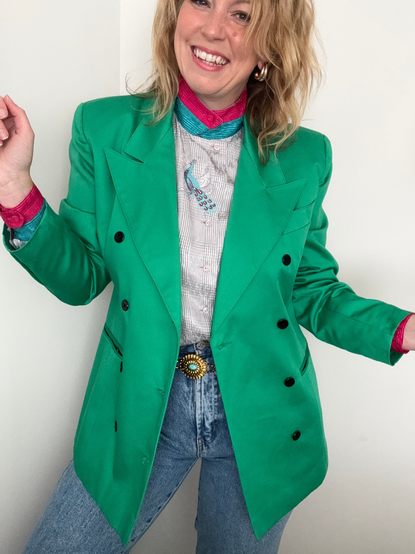 Vintage 90s green blazer