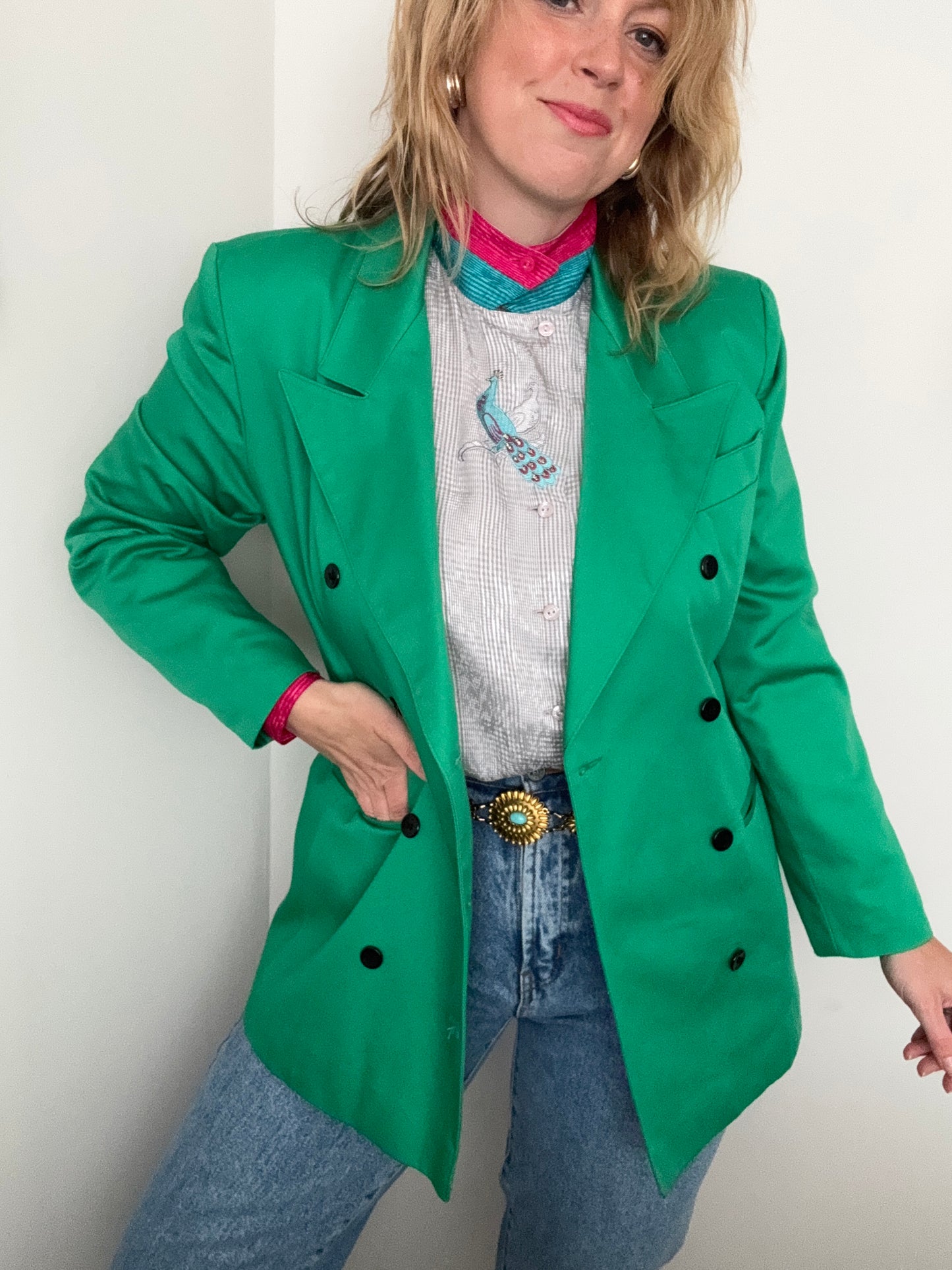 Vintage 90s green blazer