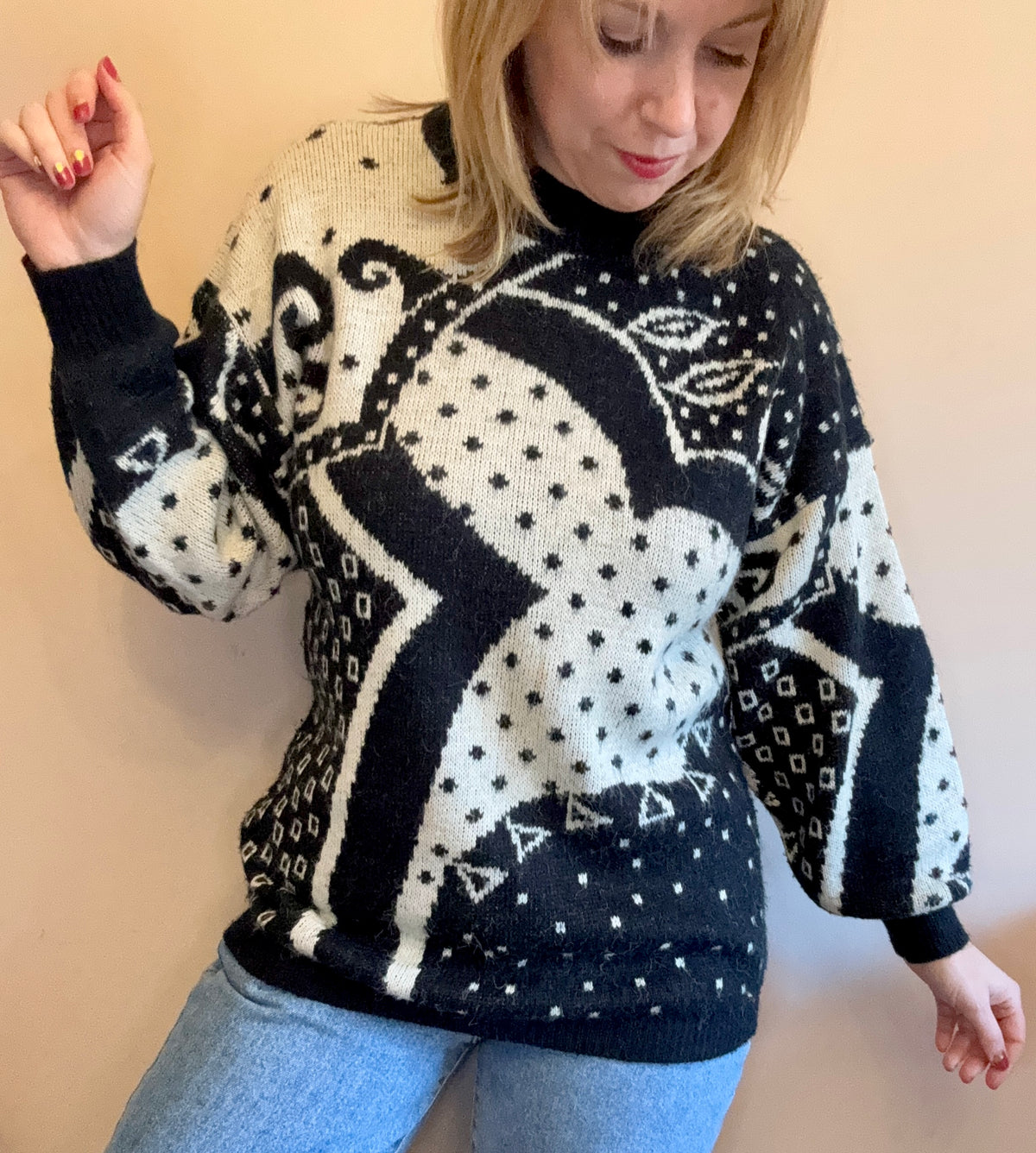 Vintage monochrome jumper