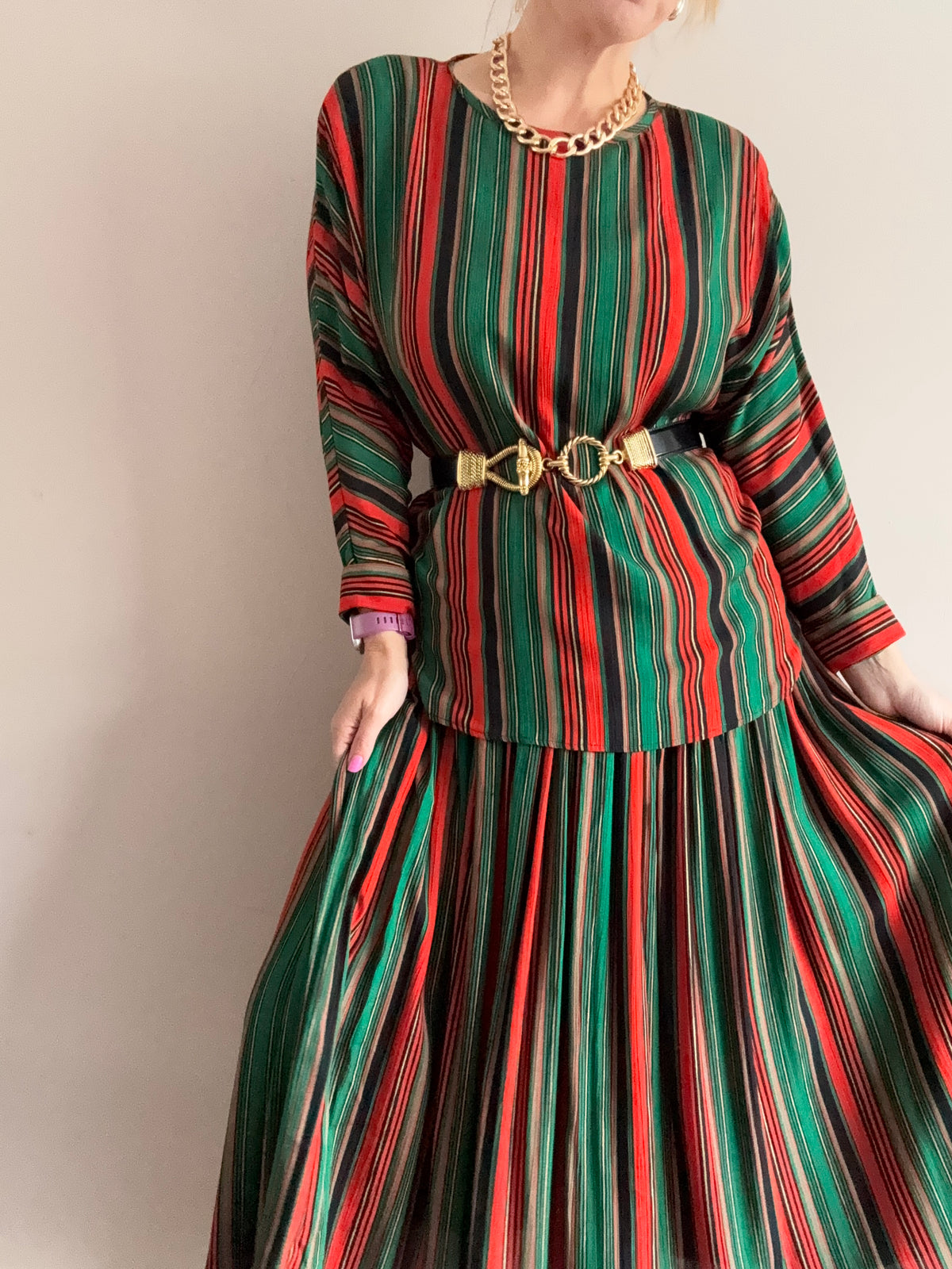 Vintage ‘multi-stripe’ two piece coord set
