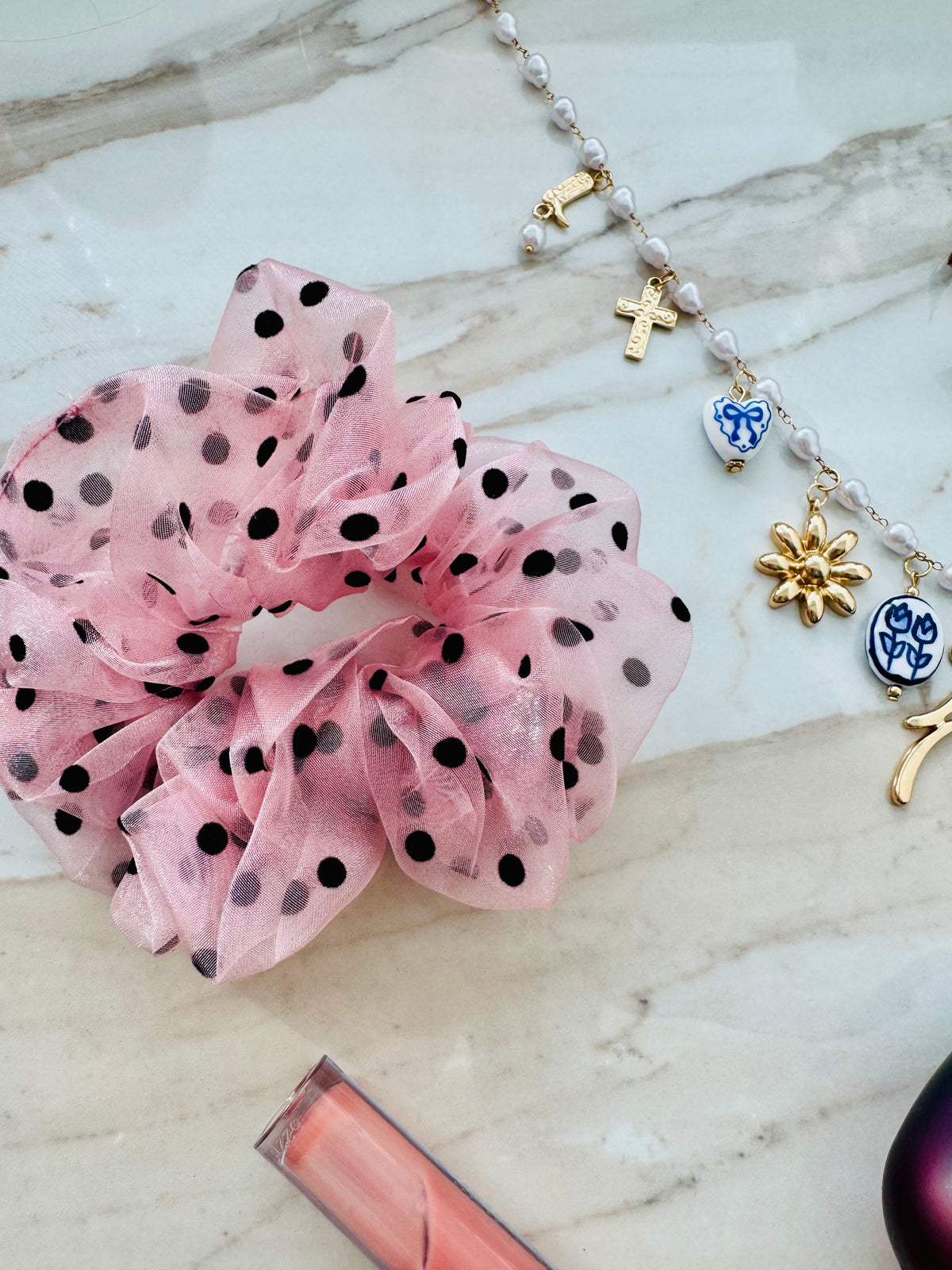 Polka dot scrunchie