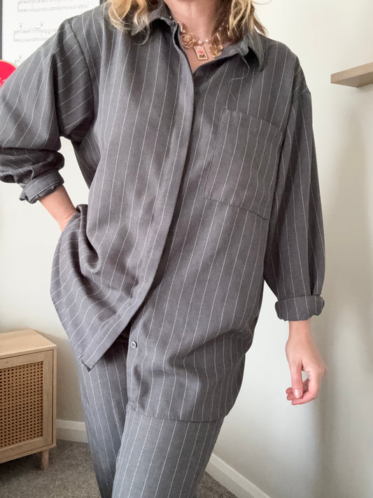 Grey pinstripe coord set