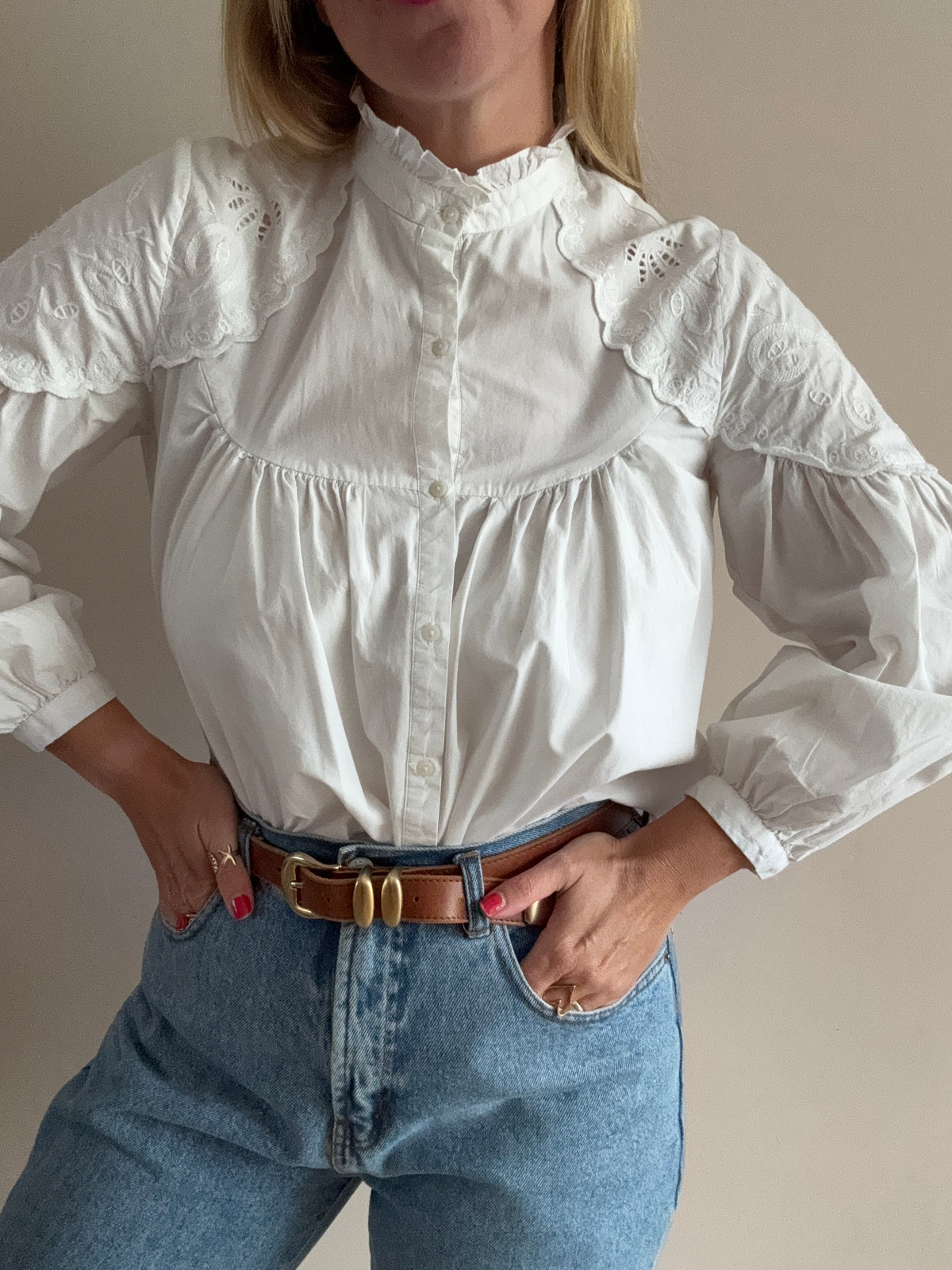 White Broderie Anglaise Blouse