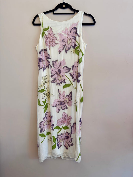 1990s beaded silk midi dress