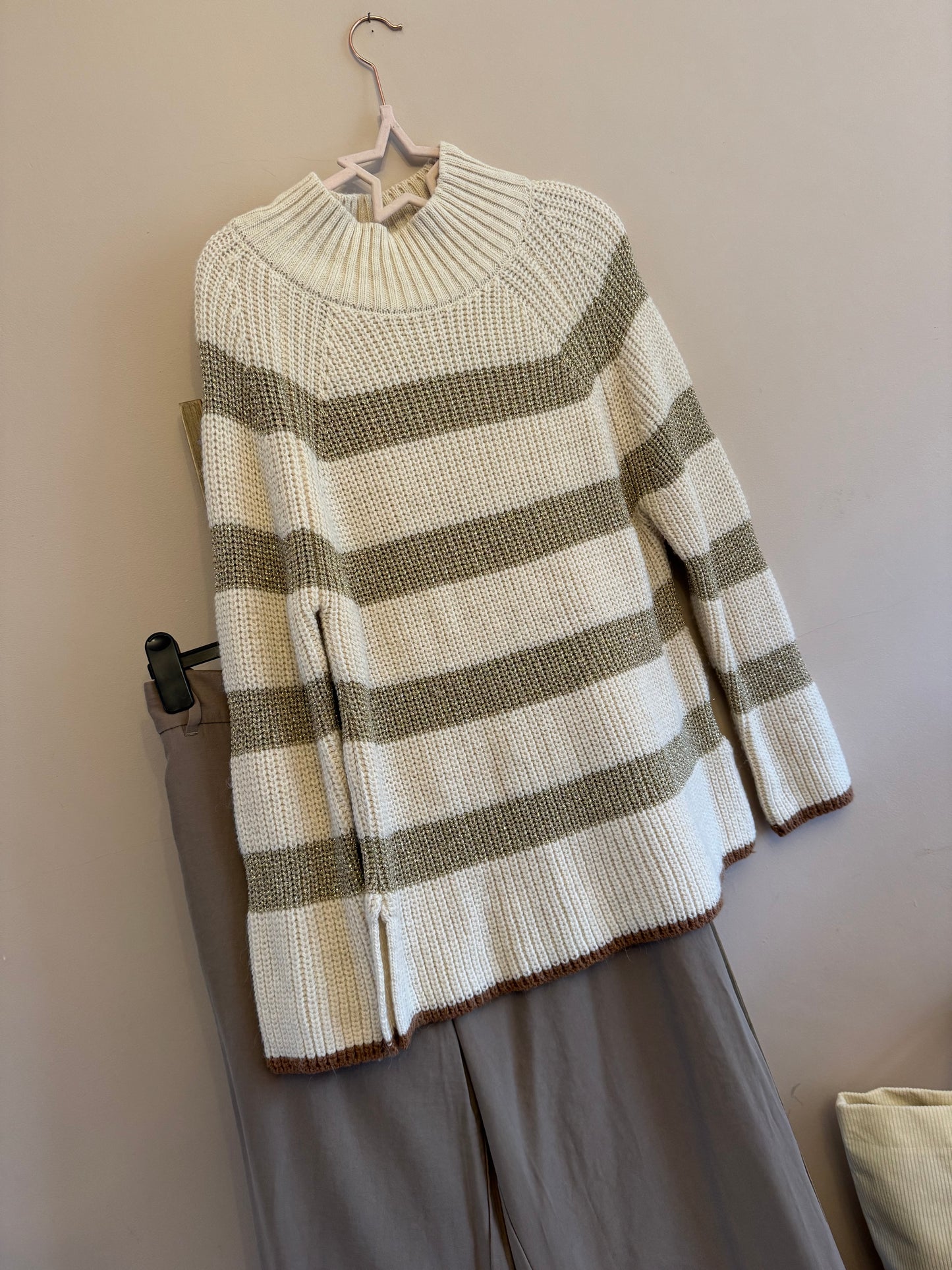 Cream & Gold striped jumper