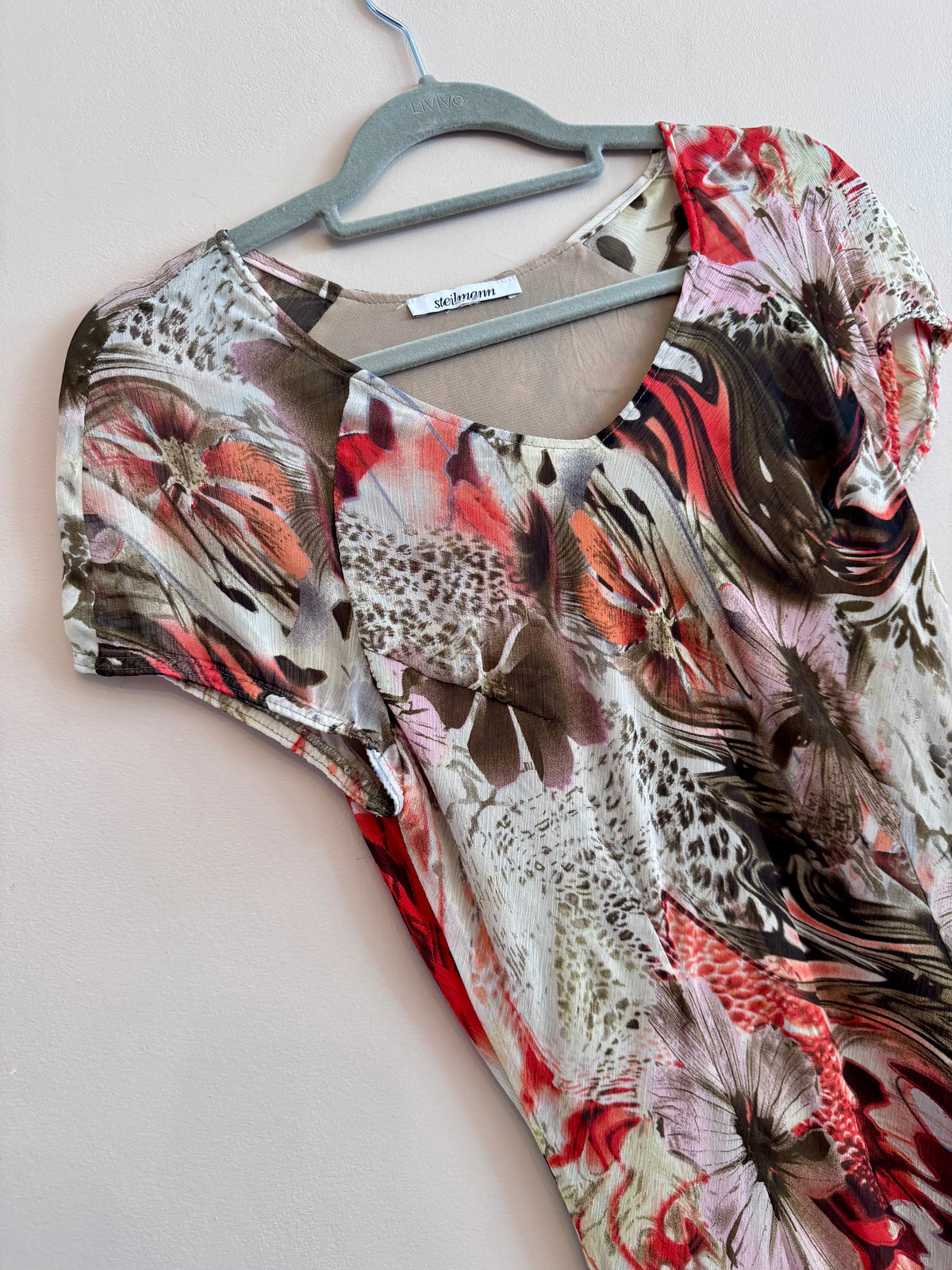 Y2K abstract floral print dress