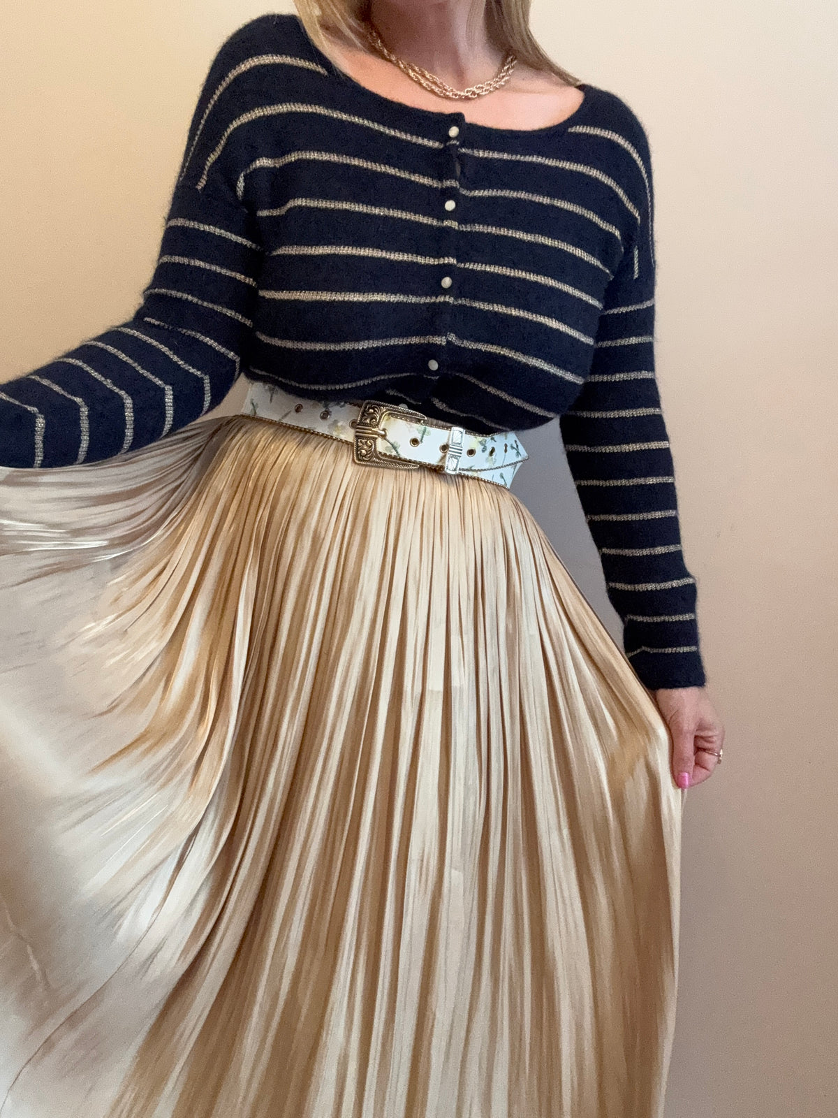 Gold maxi skirt