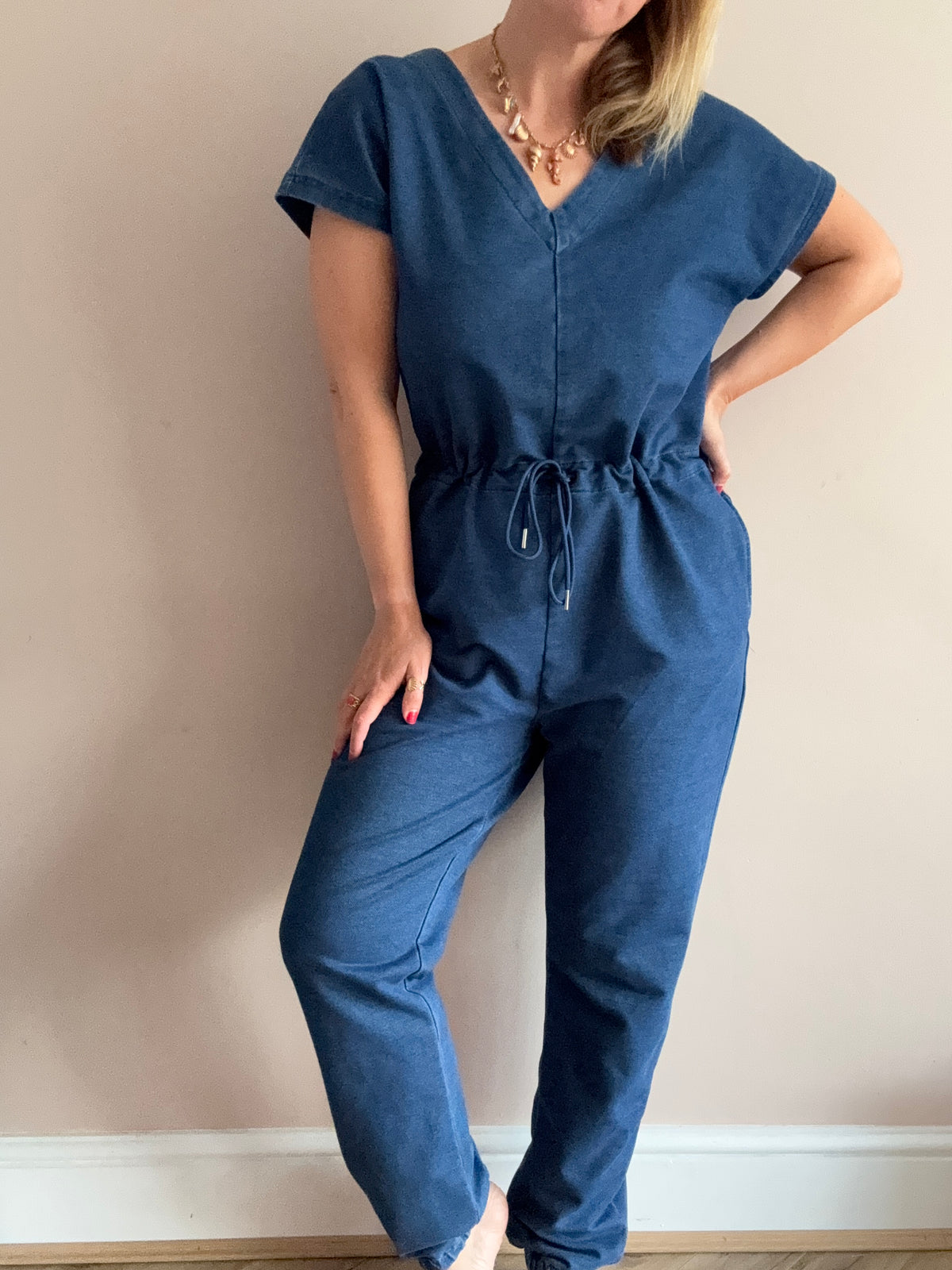 Blue Casual Jumpsuit