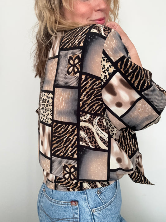 Vintage 1990s ‘animal print patchwork’ shirt