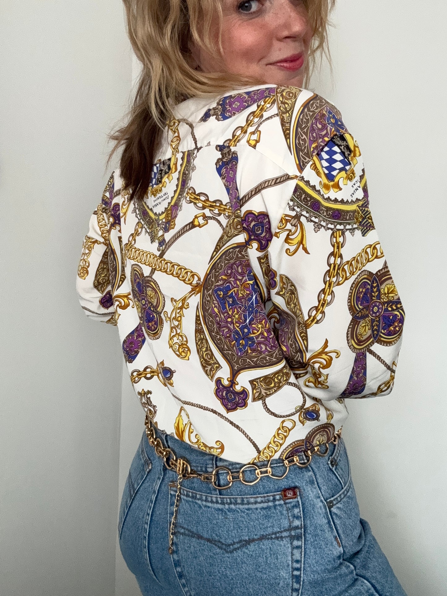 Vintage 80s chain-print shirt.