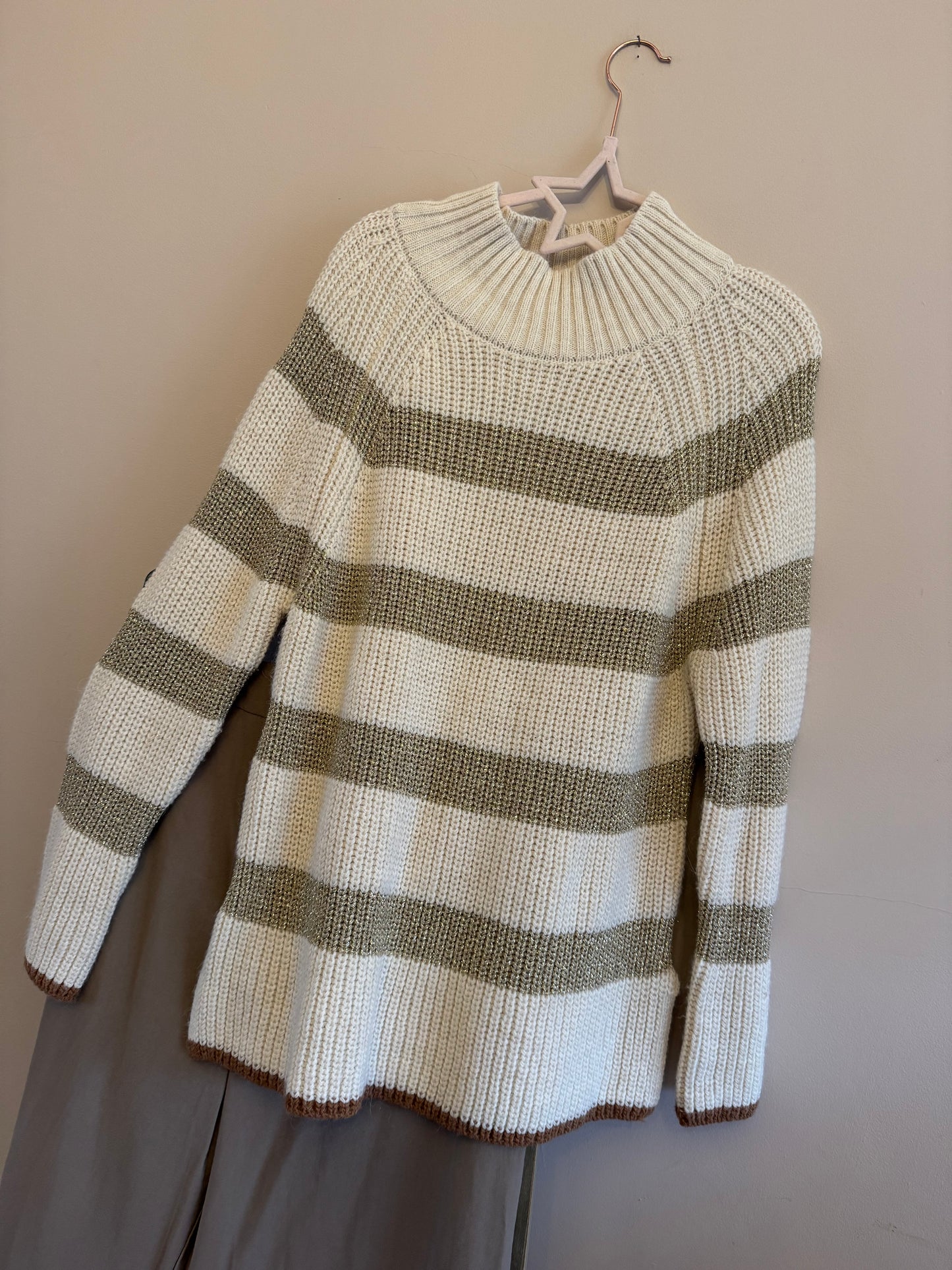 Cream & Gold striped jumper