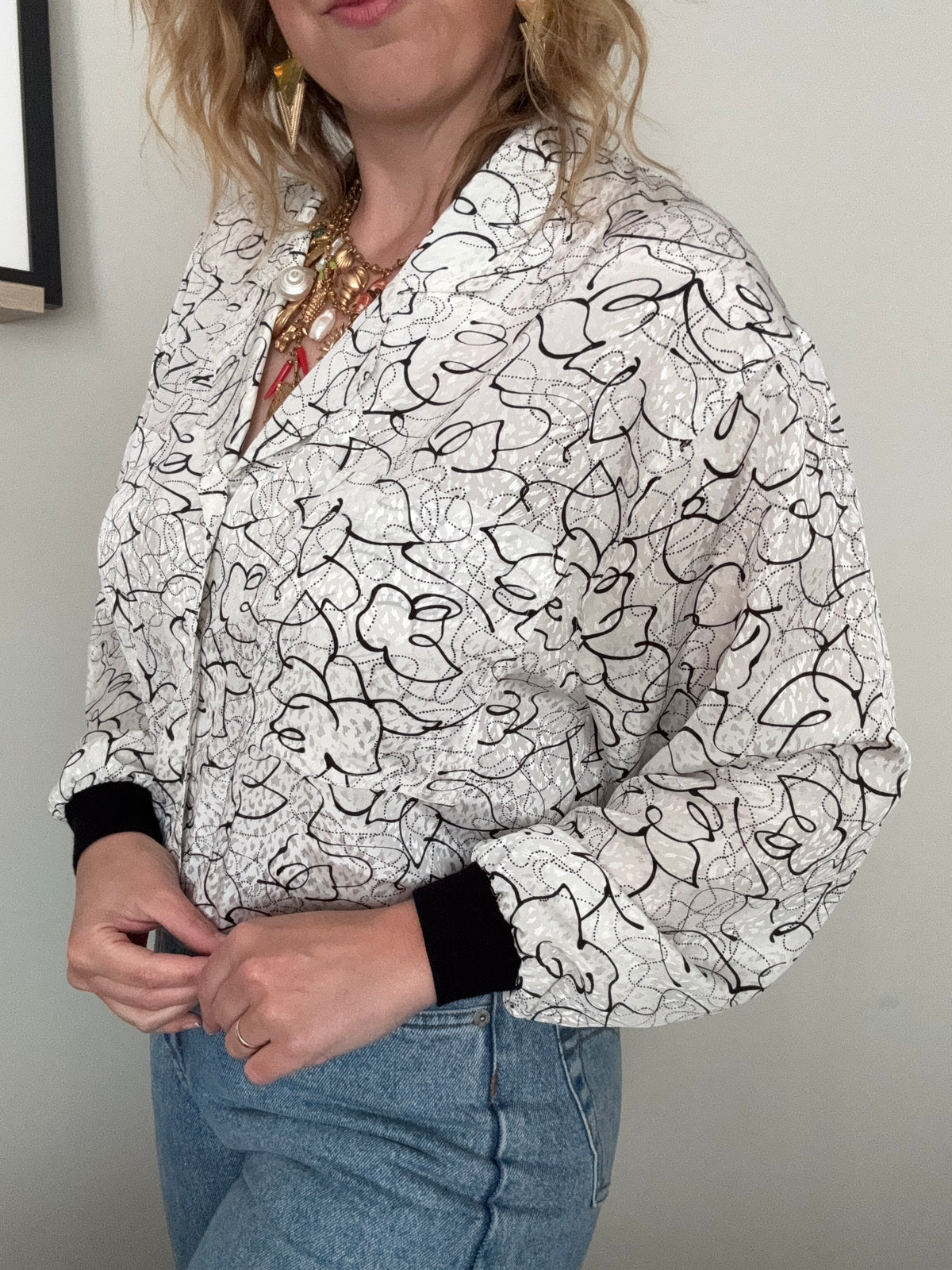 Vintage 1980s abstract ‘bomber’ shirt