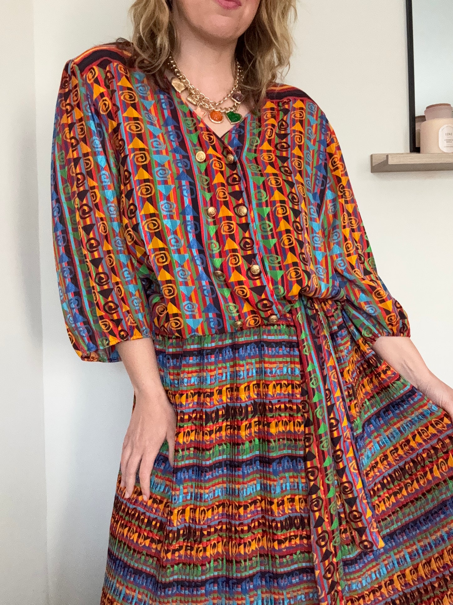 Vintage ‘Kanga Collection’ 1980s dress