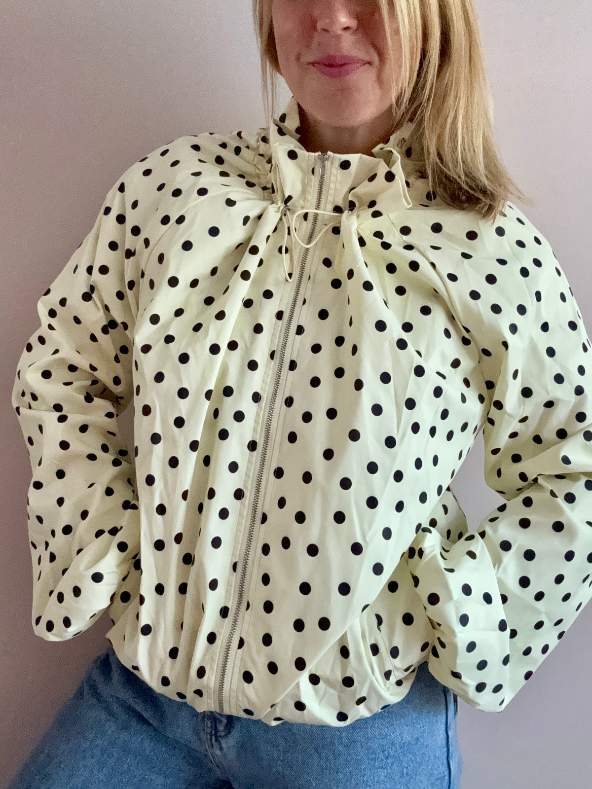 Pale Yellow Polka Dot Jacket