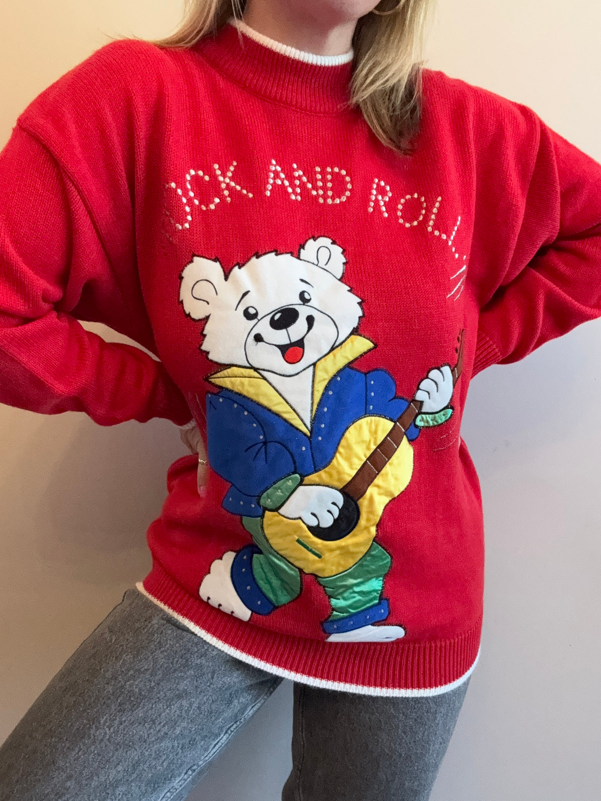 Vintage ‘Rock and Roll’ novelty jumper