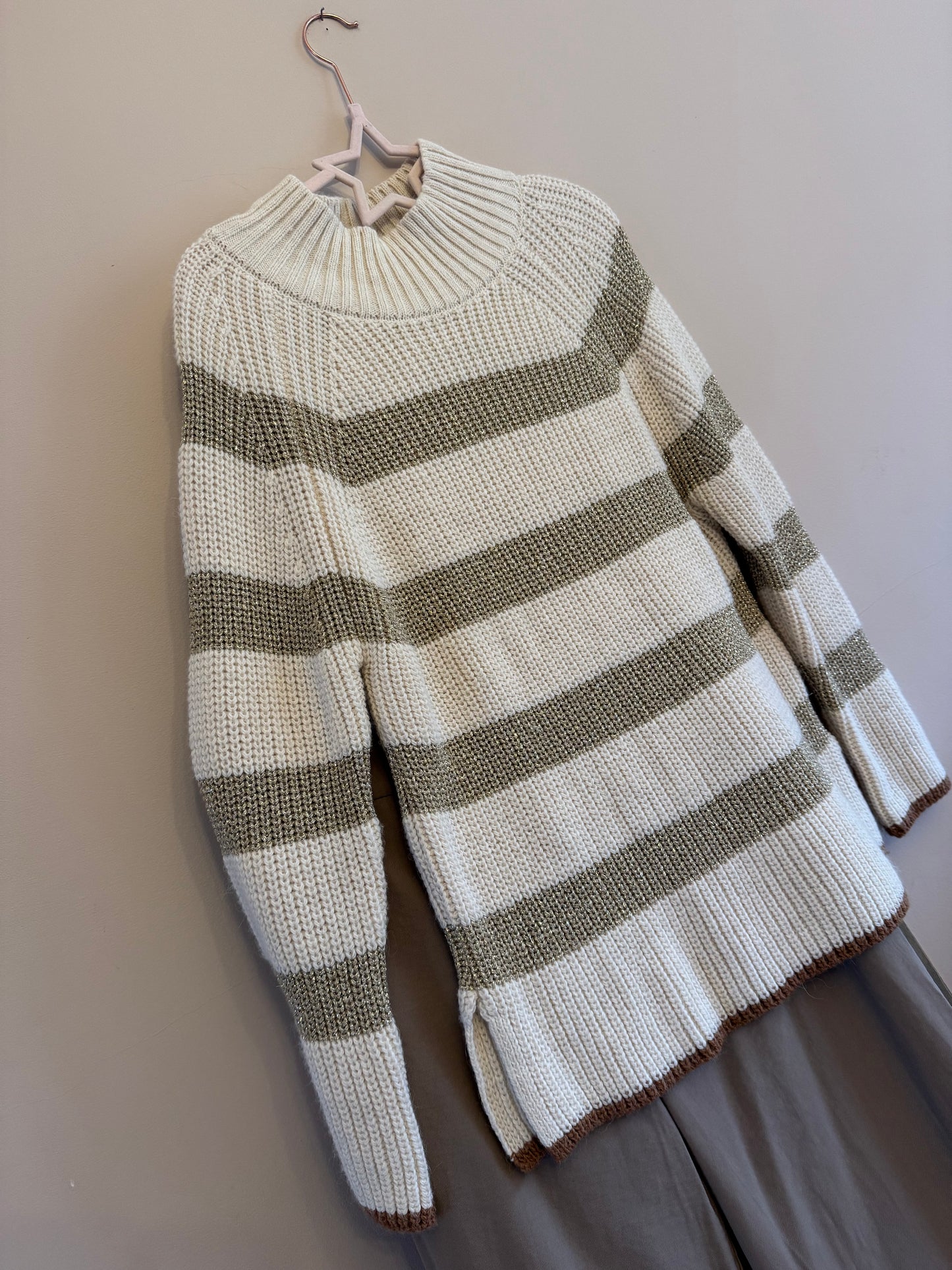 Cream & Gold striped jumper