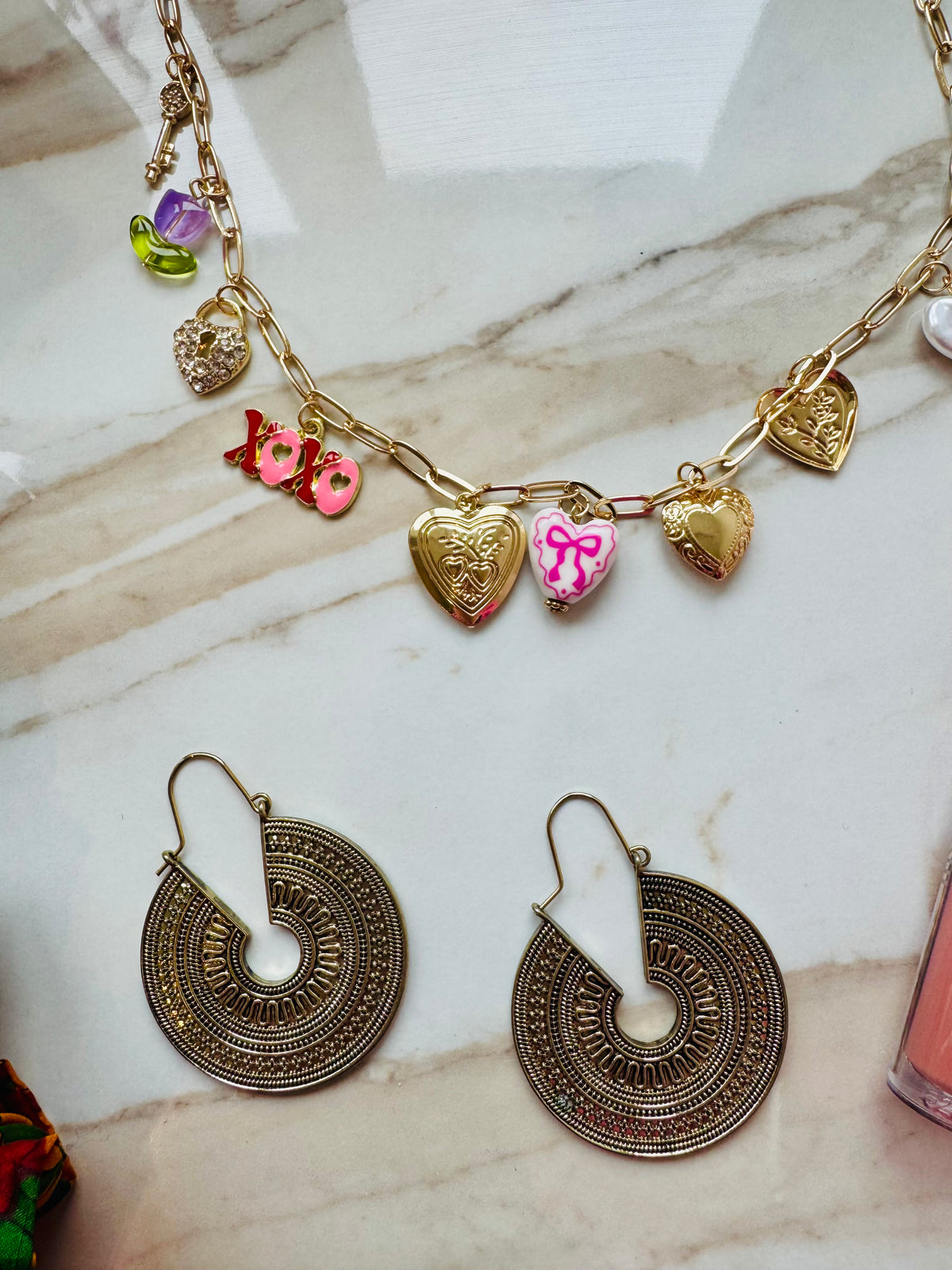 Textured hoop earrings