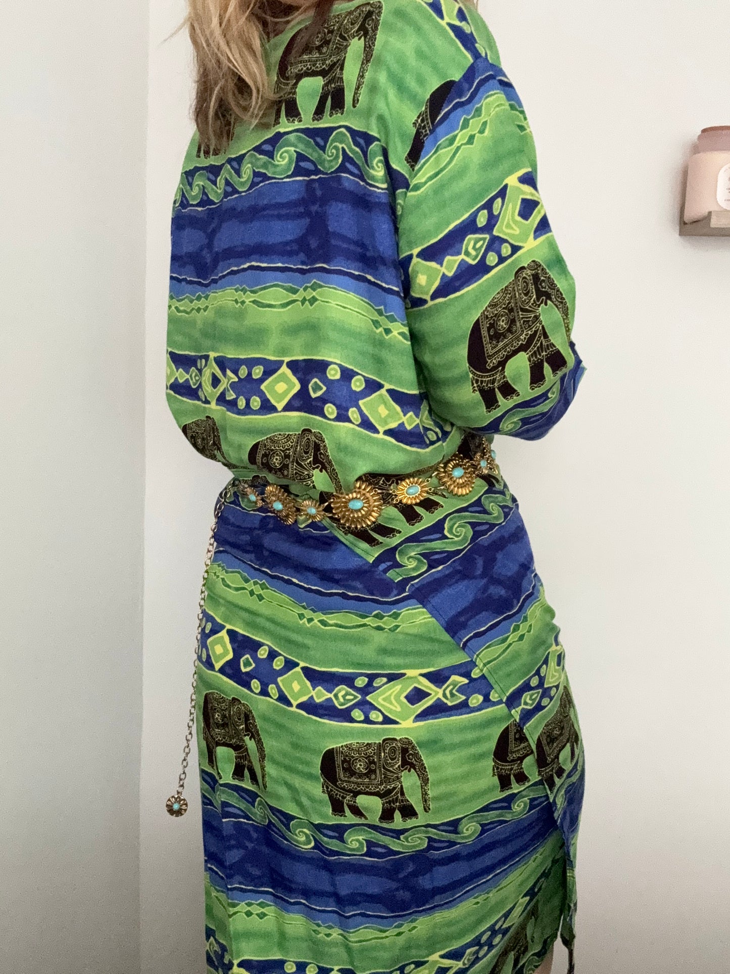 1990s elephant pattern two piece set