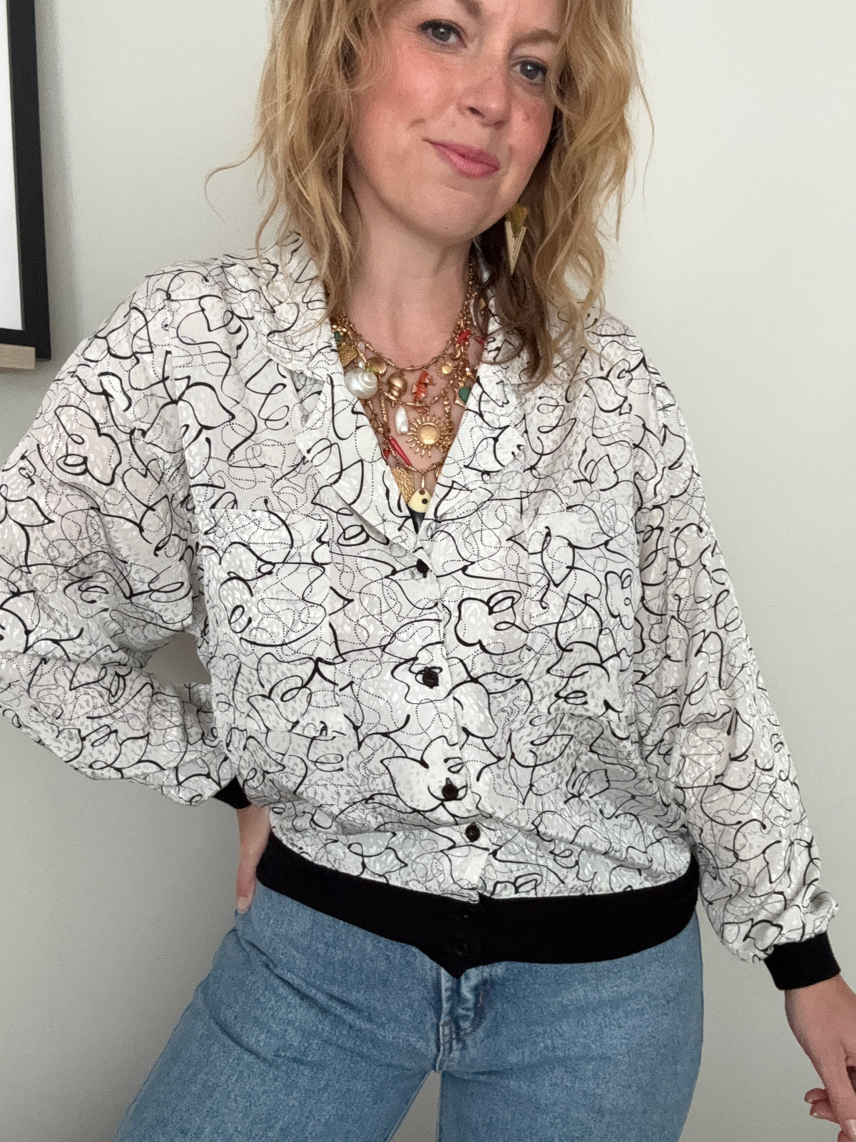 Vintage 1980s abstract ‘bomber’ shirt