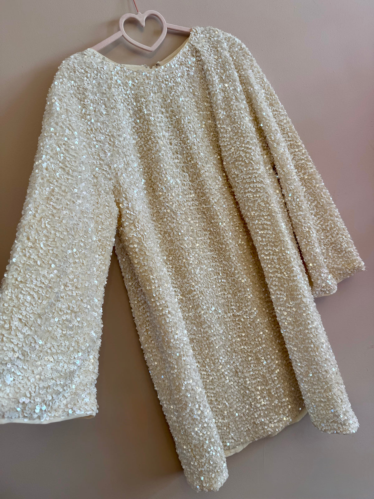 Sequin cream dress