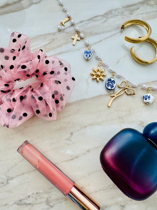 Polka dot scrunchie