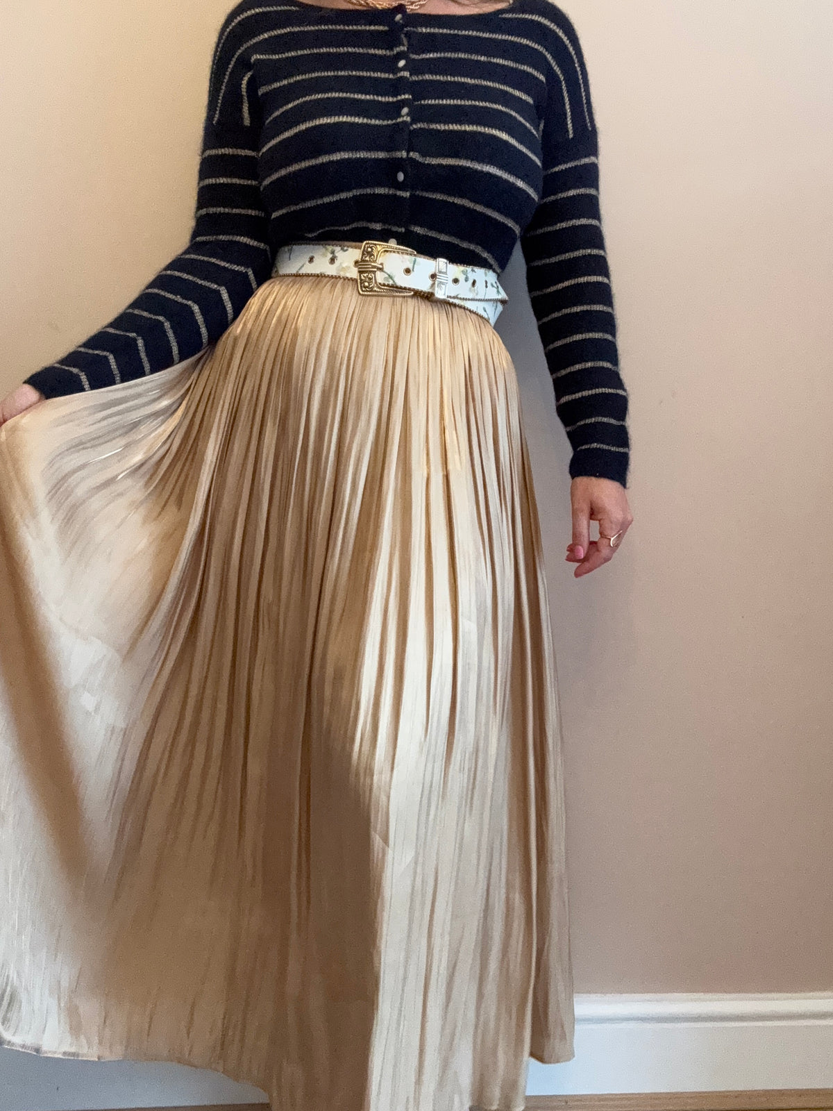 Gold maxi skirt