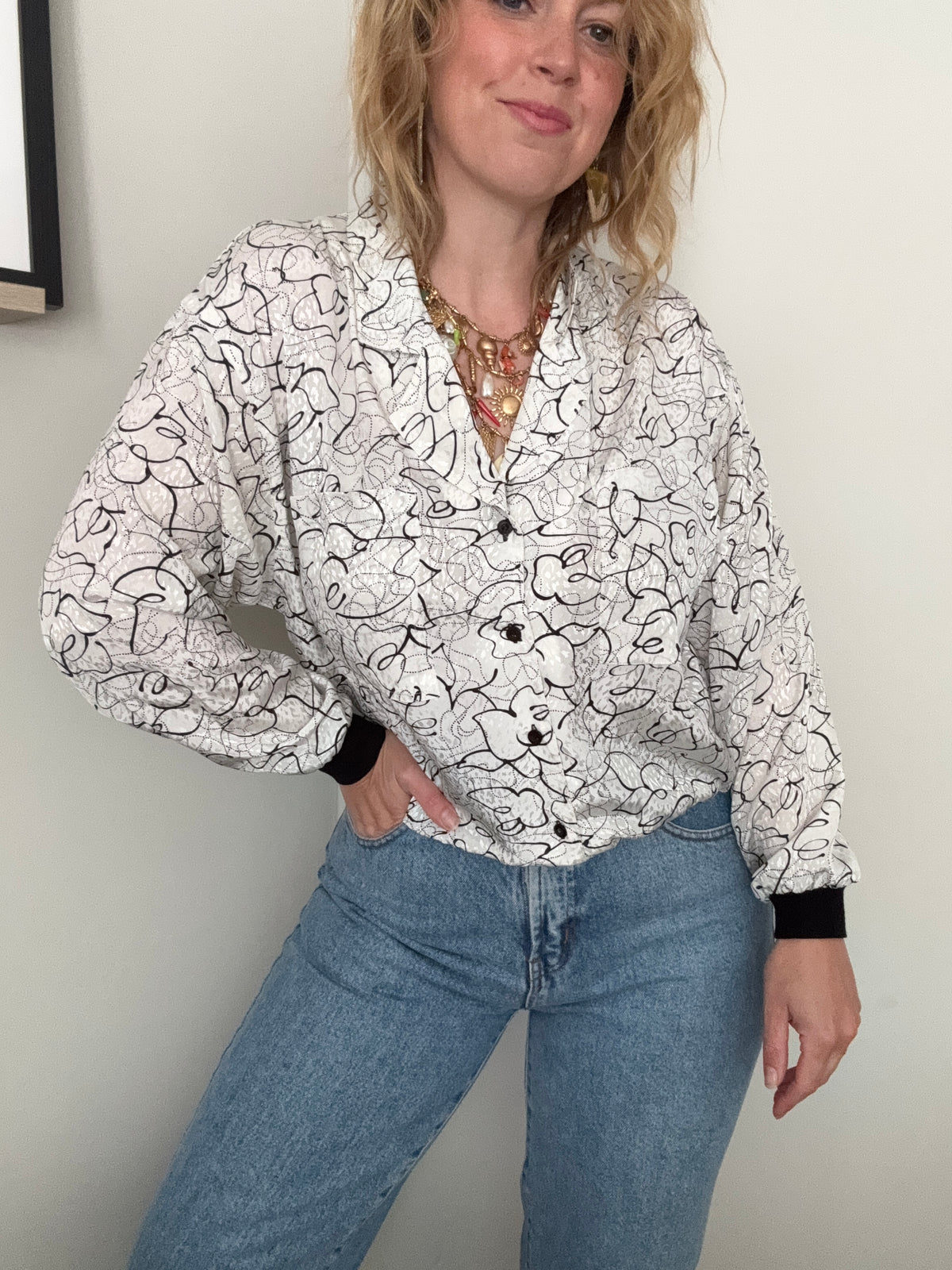 Vintage 1980s abstract ‘bomber’ shirt