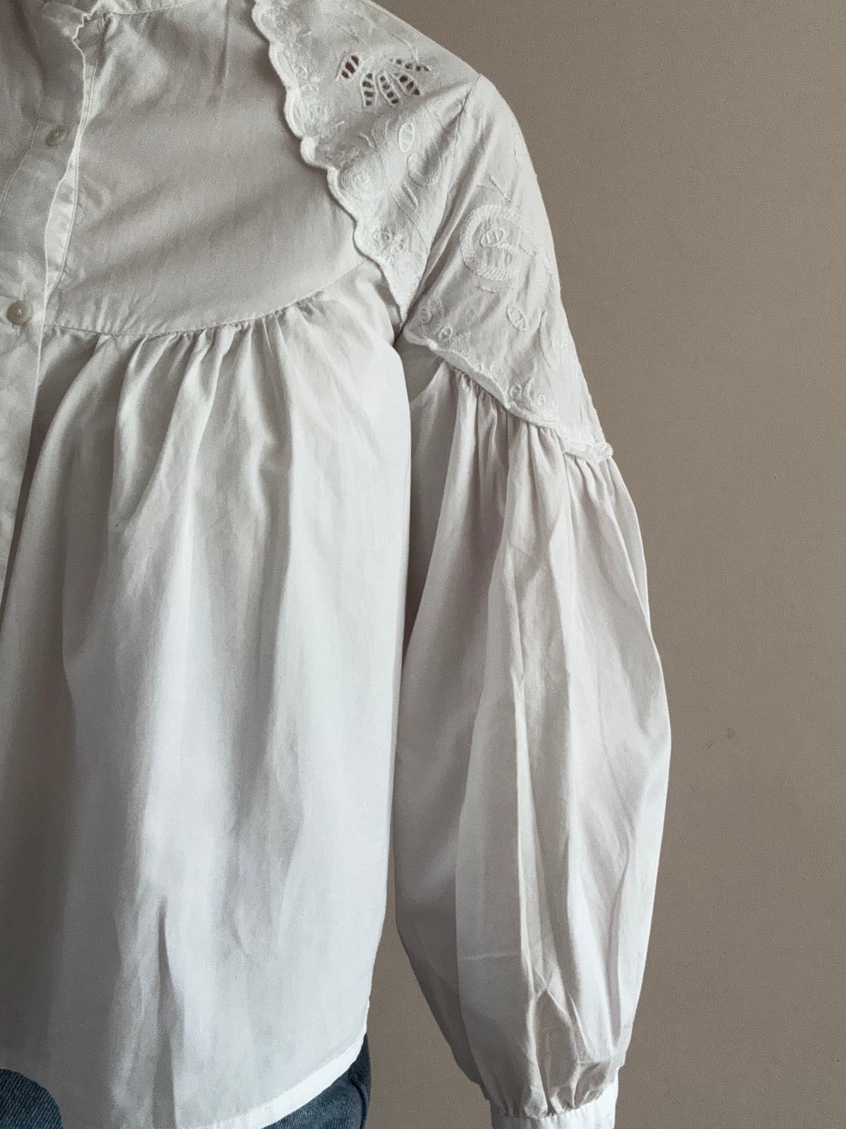 White Broderie Anglaise Blouse