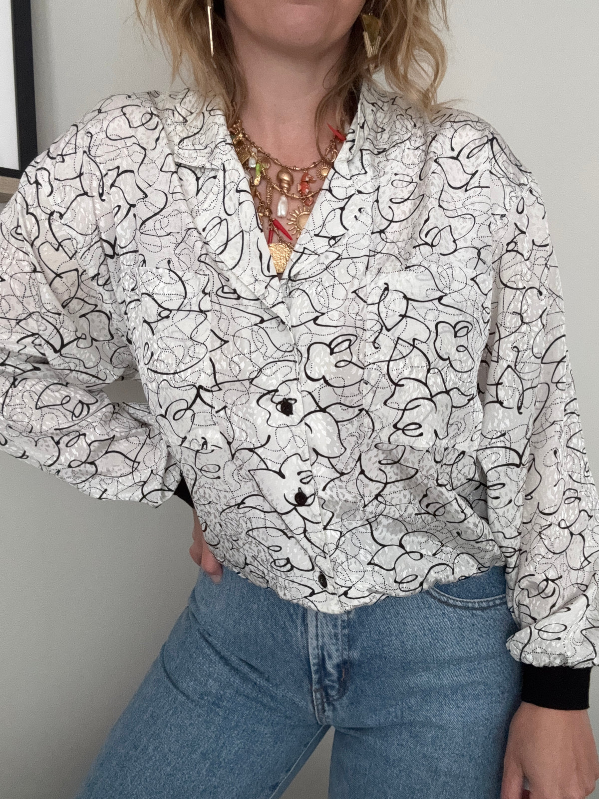 Vintage 1980s abstract ‘bomber’ shirt