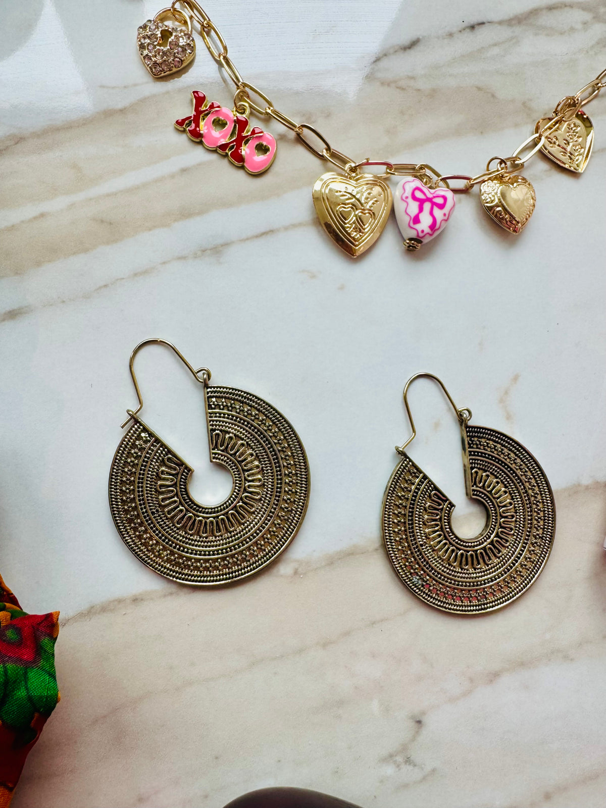 Textured hoop earrings