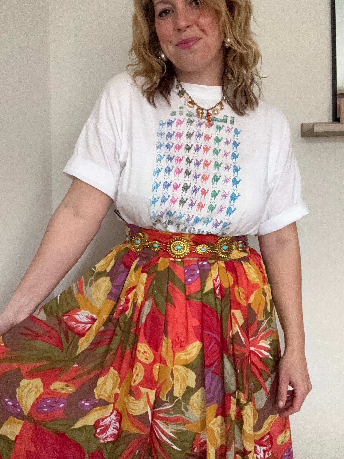 Vintage ‘orchid’ tropical skirt