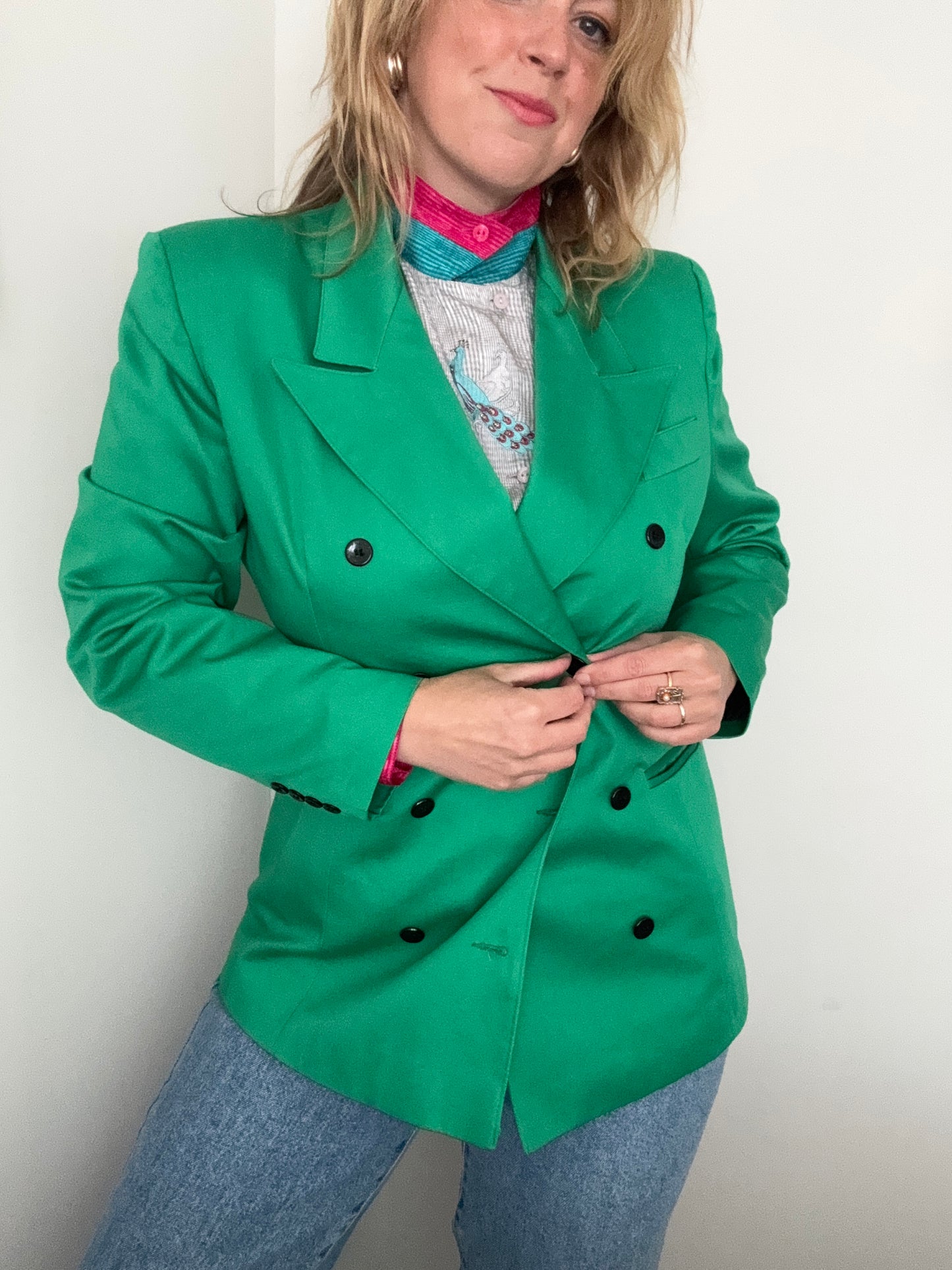 Vintage 90s green blazer
