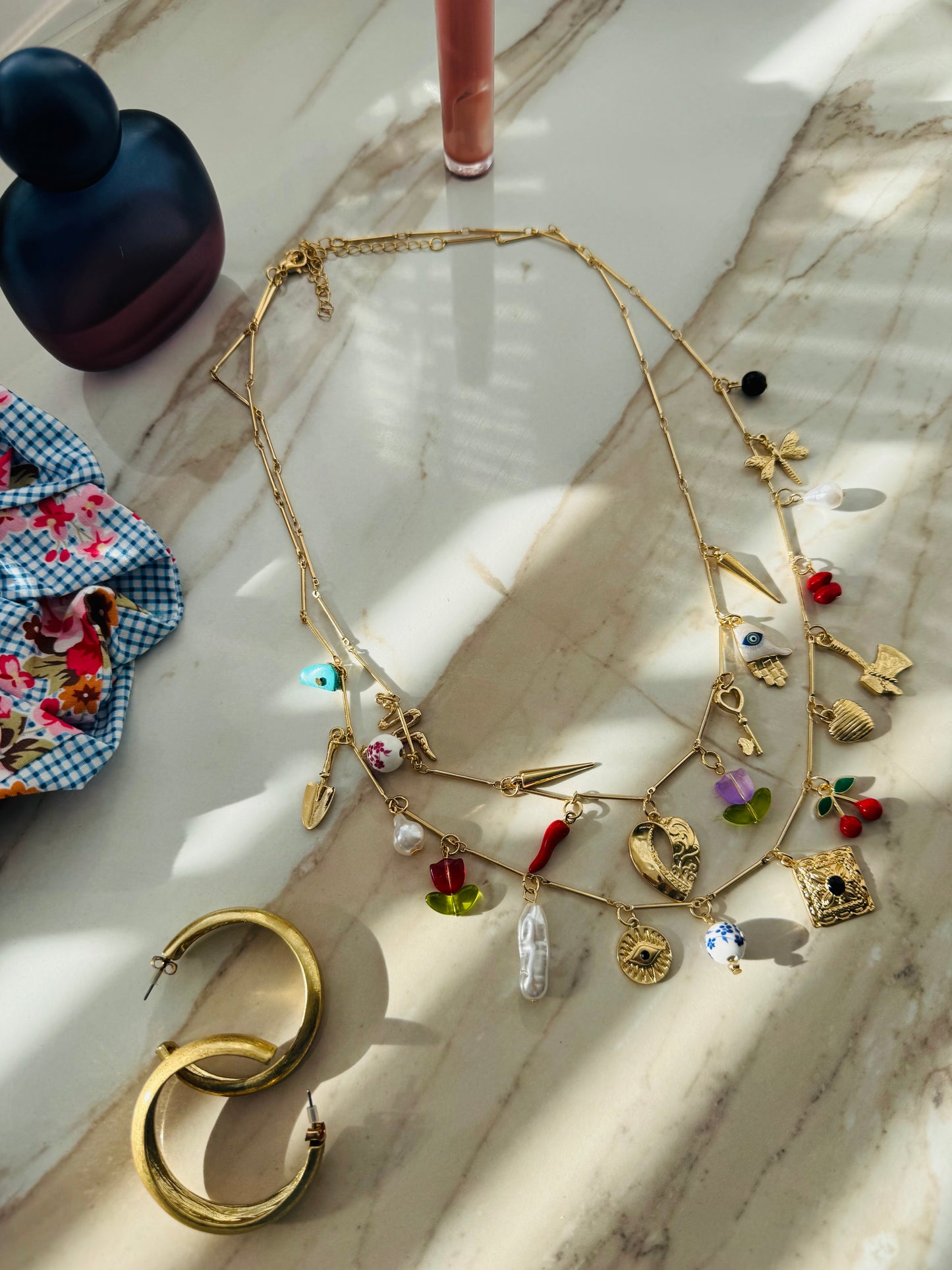 ‘Stacker’ charm necklace set.