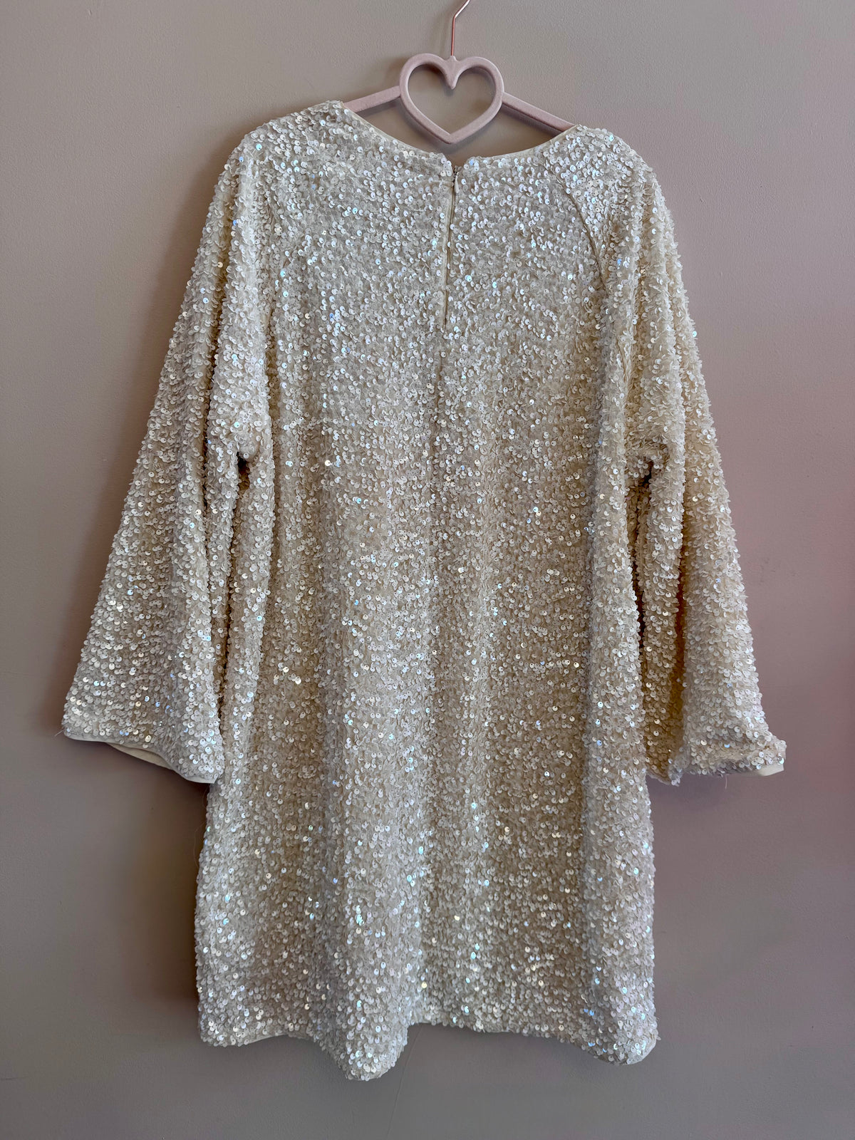 Sequin cream dress