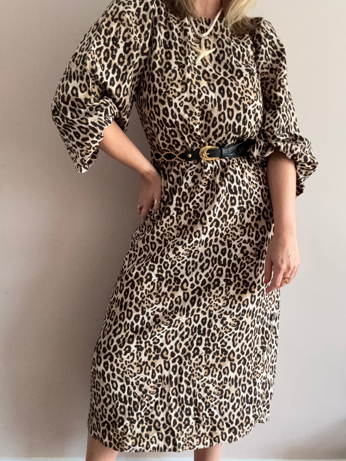Leopard Print Midi Dress