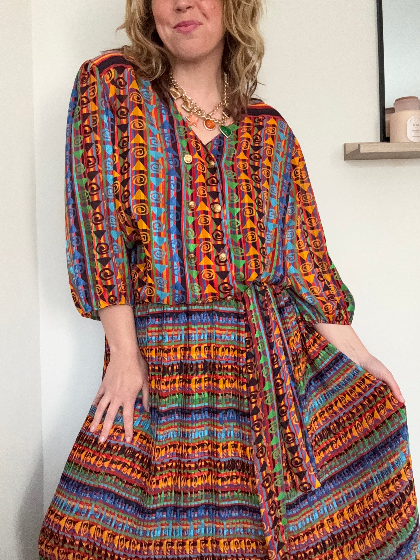 Vintage ‘Kanga Collection’ 1980s dress
