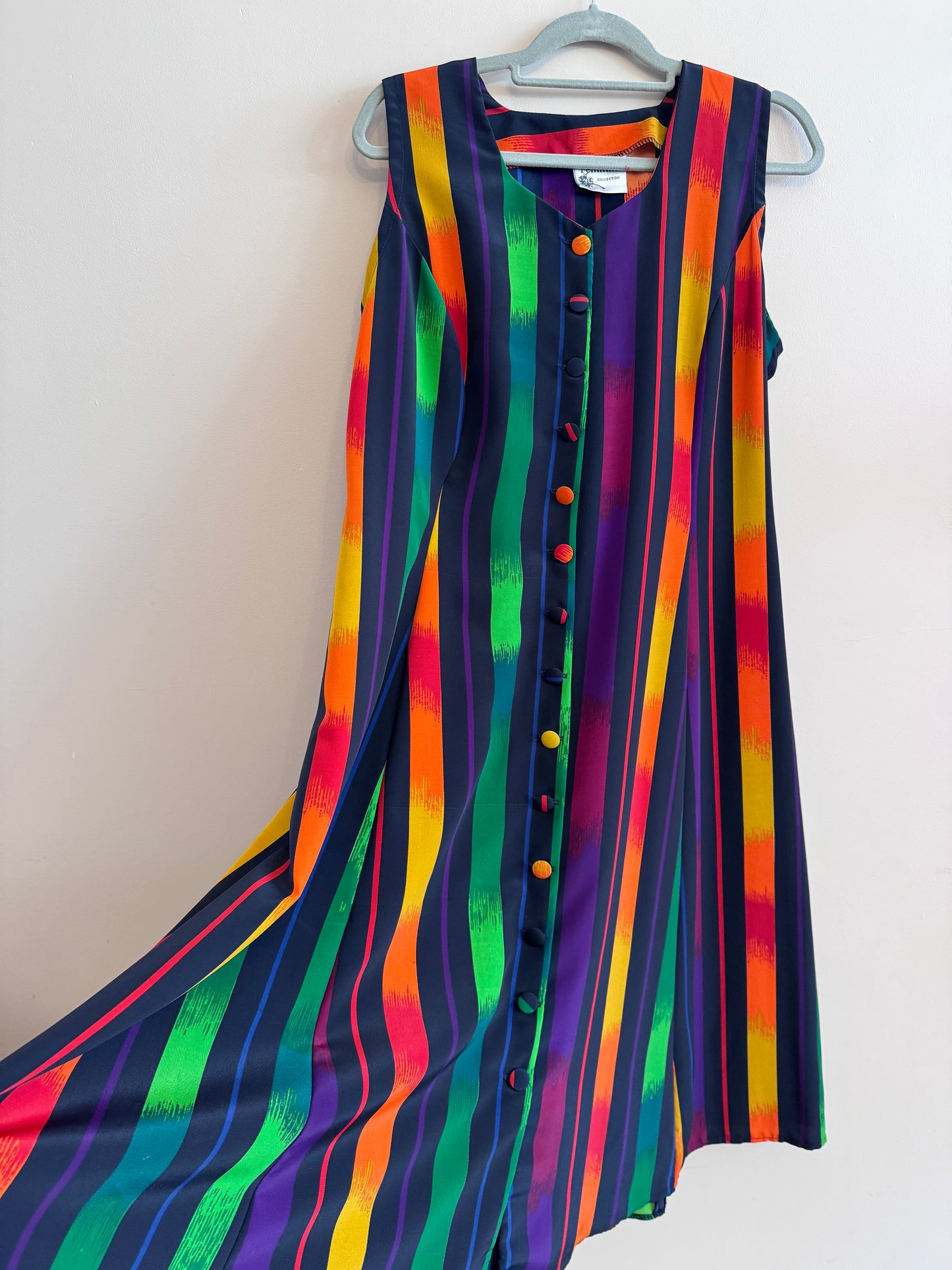 Vintage 90s rainbow stripe dress