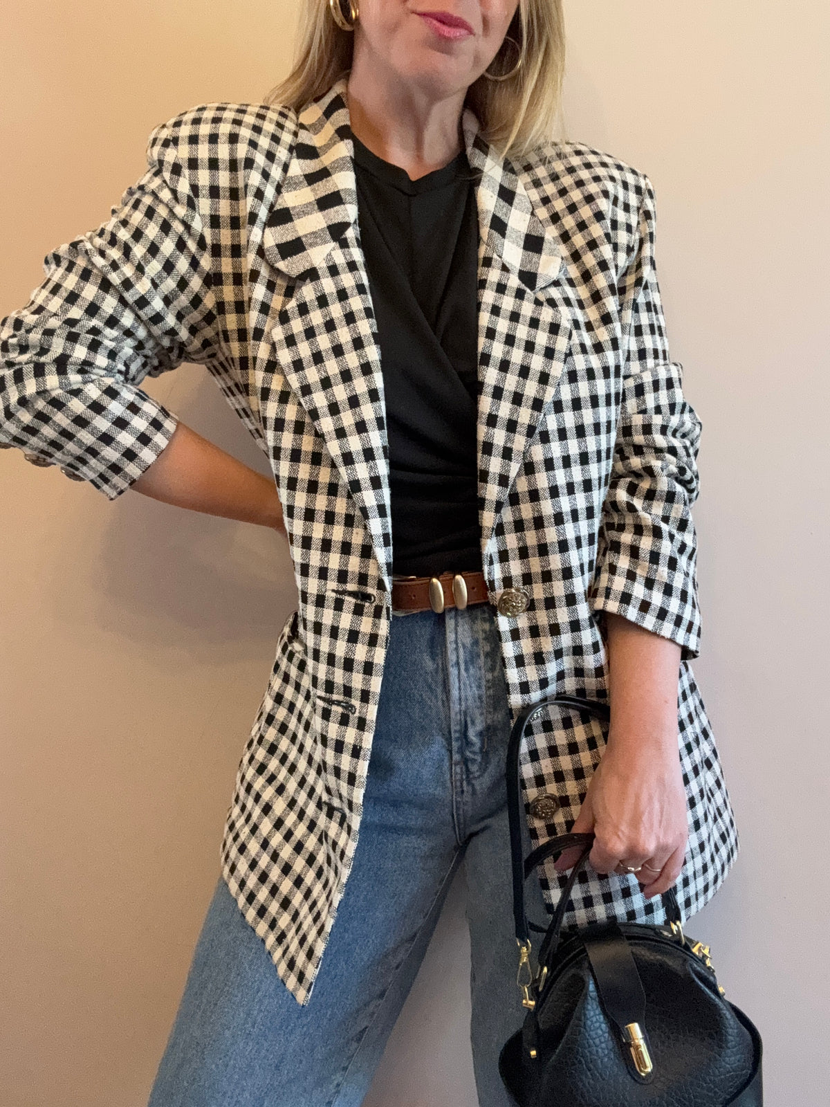 Vintage ‘gingham checkered’ blazer