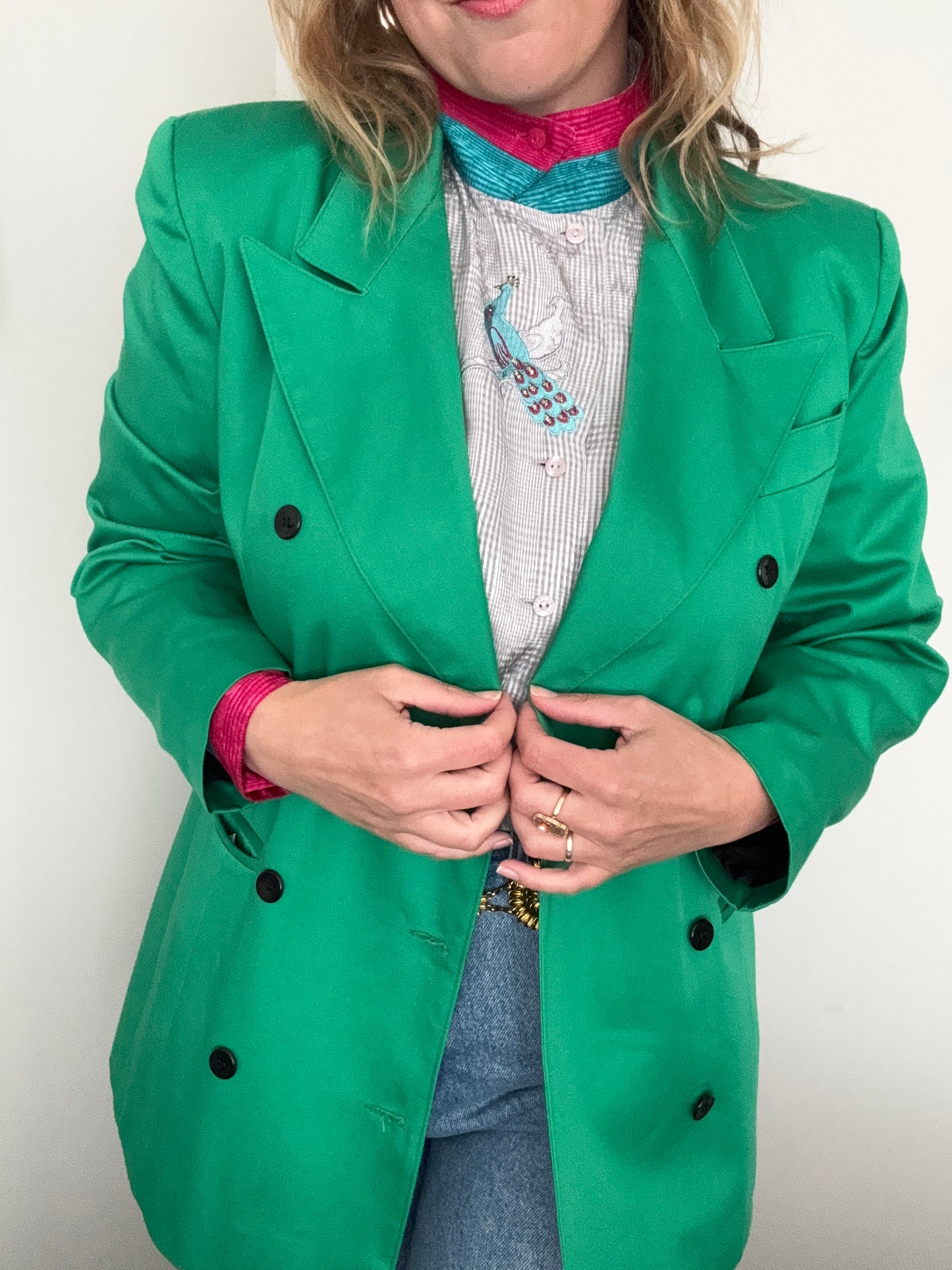 Vintage 90s green blazer
