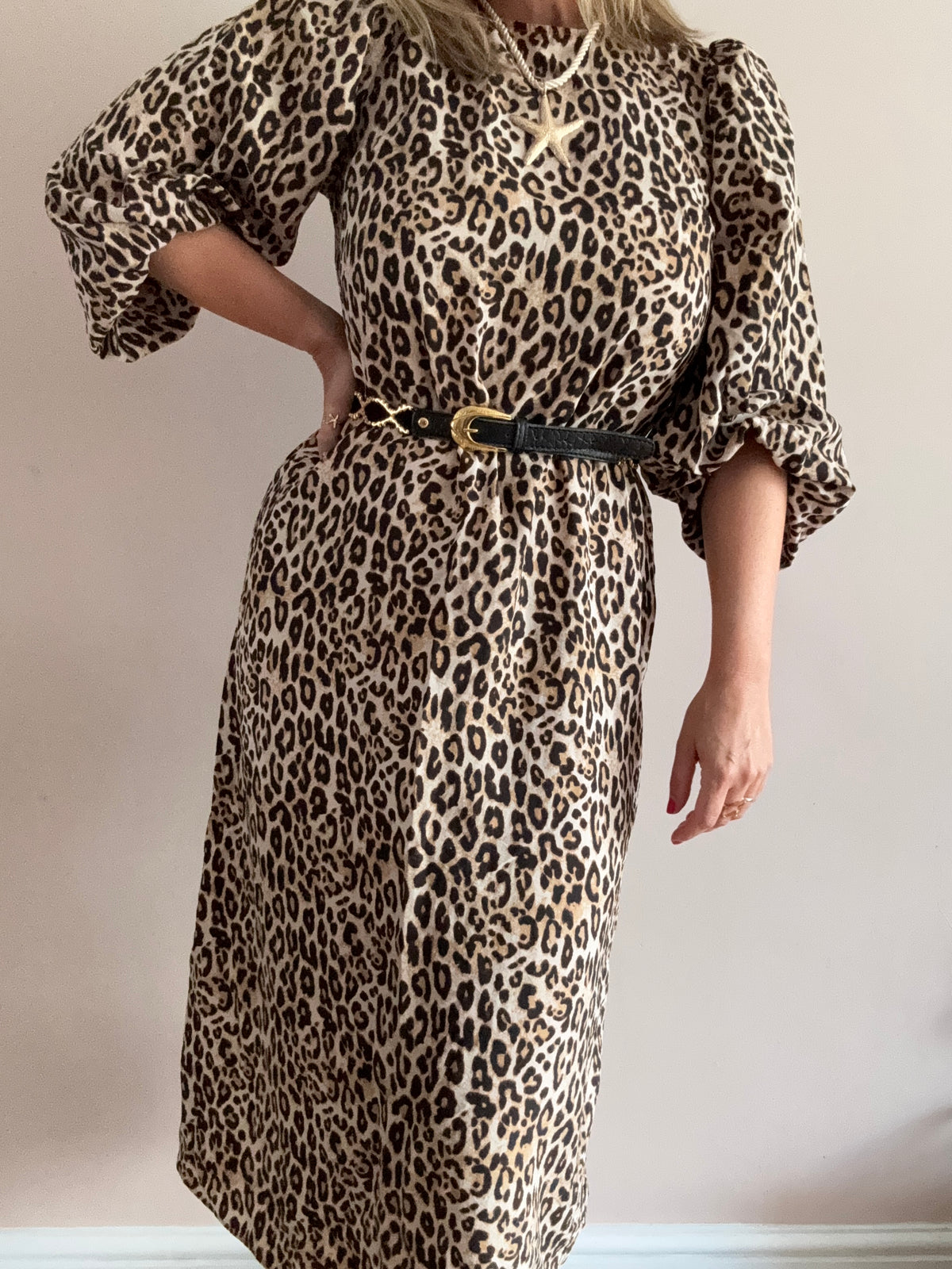 Leopard Print Midi Dress