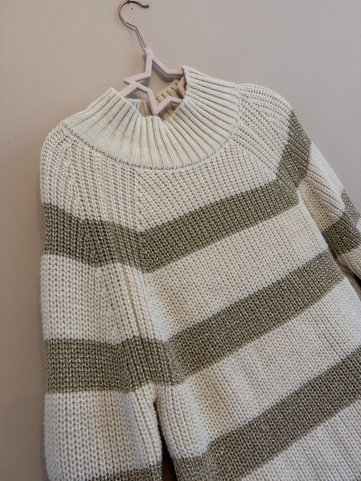 Cream & Gold striped jumper