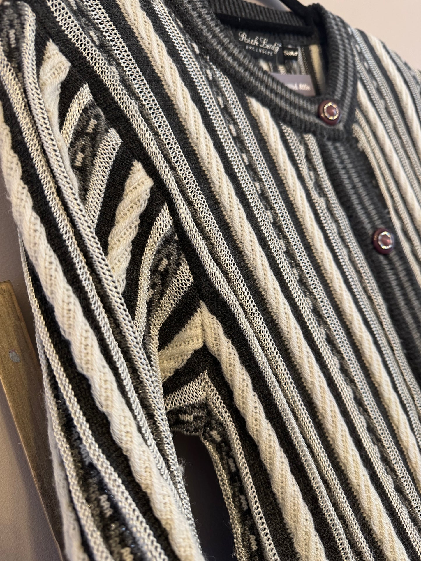 Vintage grey striped cardigan