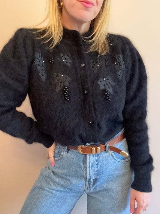 Vintage 1980s ‘appliqué detail’ cardigan