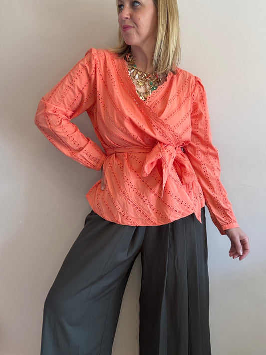 Preloved Cotton Wrap Top