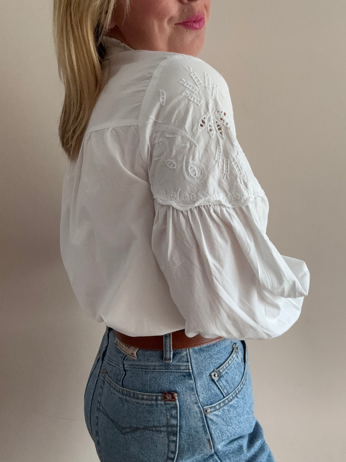 White Broderie Anglaise Blouse