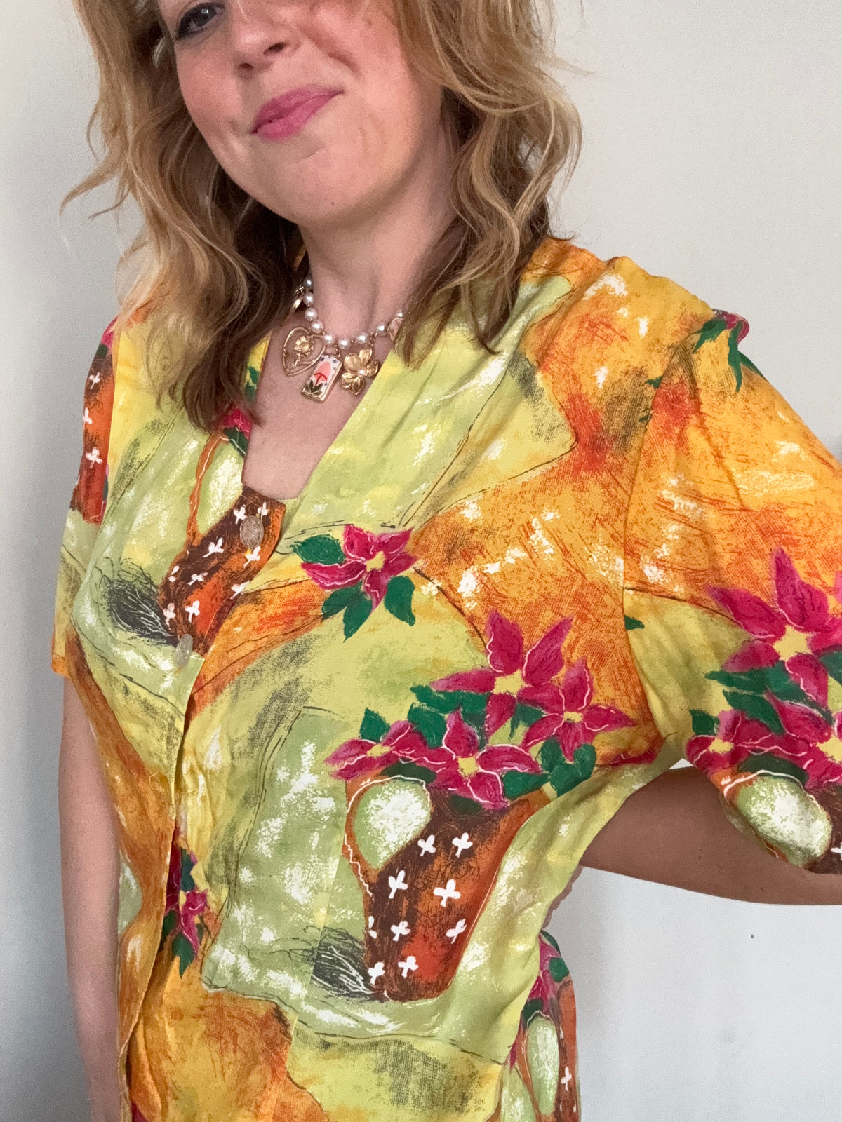 Vintage ‘art-to-wear’ print blouse