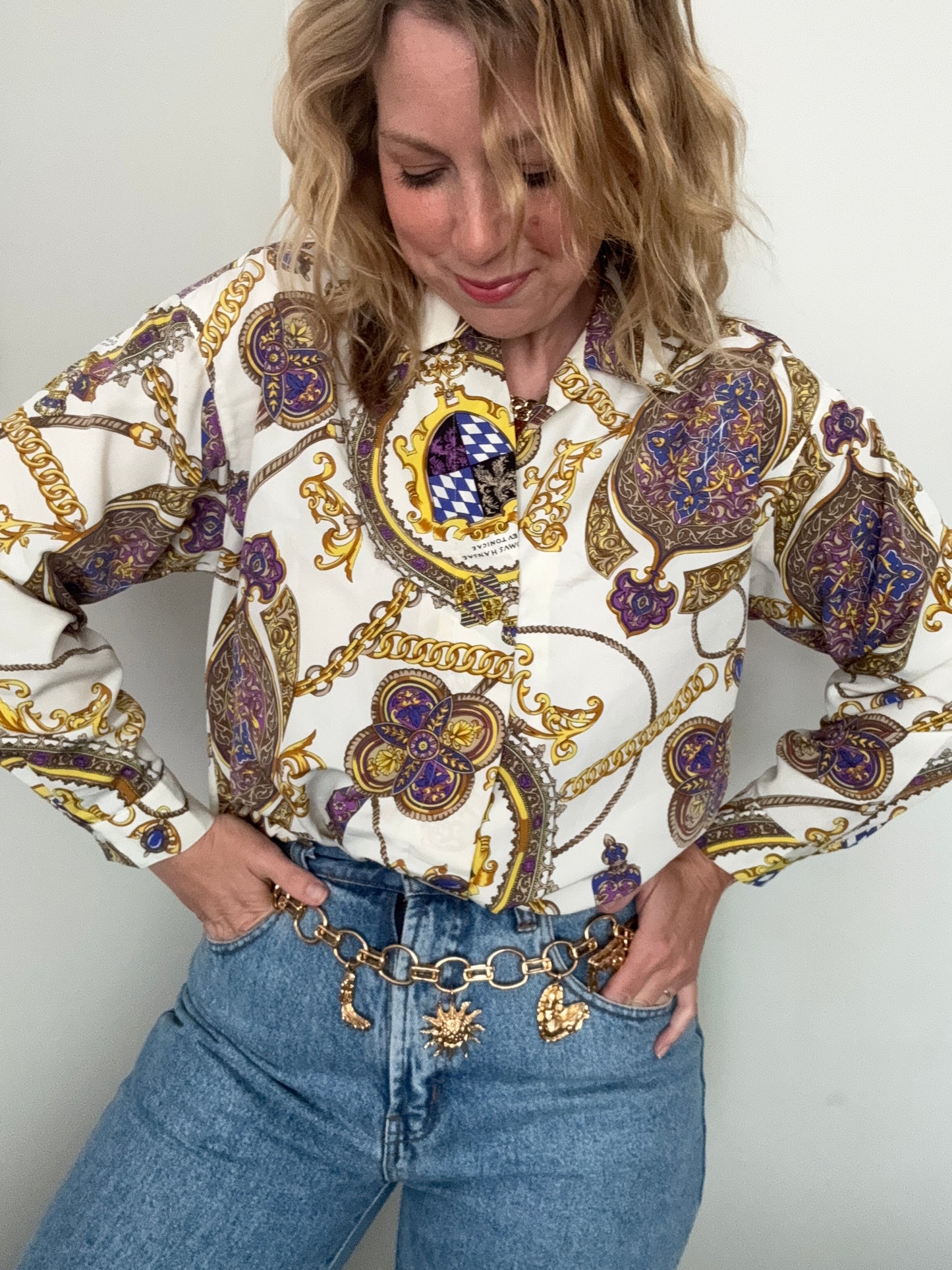 Vintage 80s chain-print shirt.